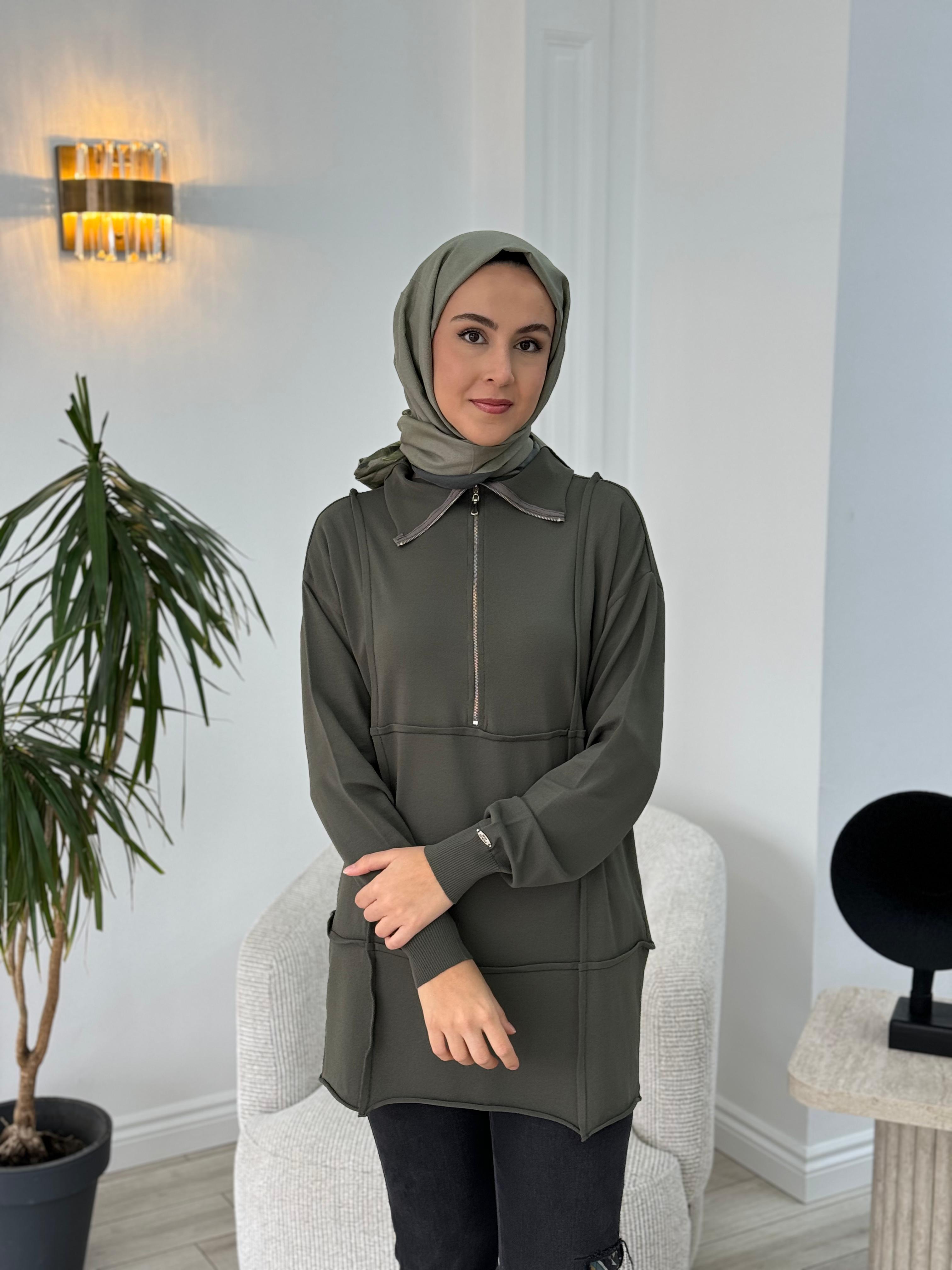 Misswhence Fermuarlı Triko Tunik 36016