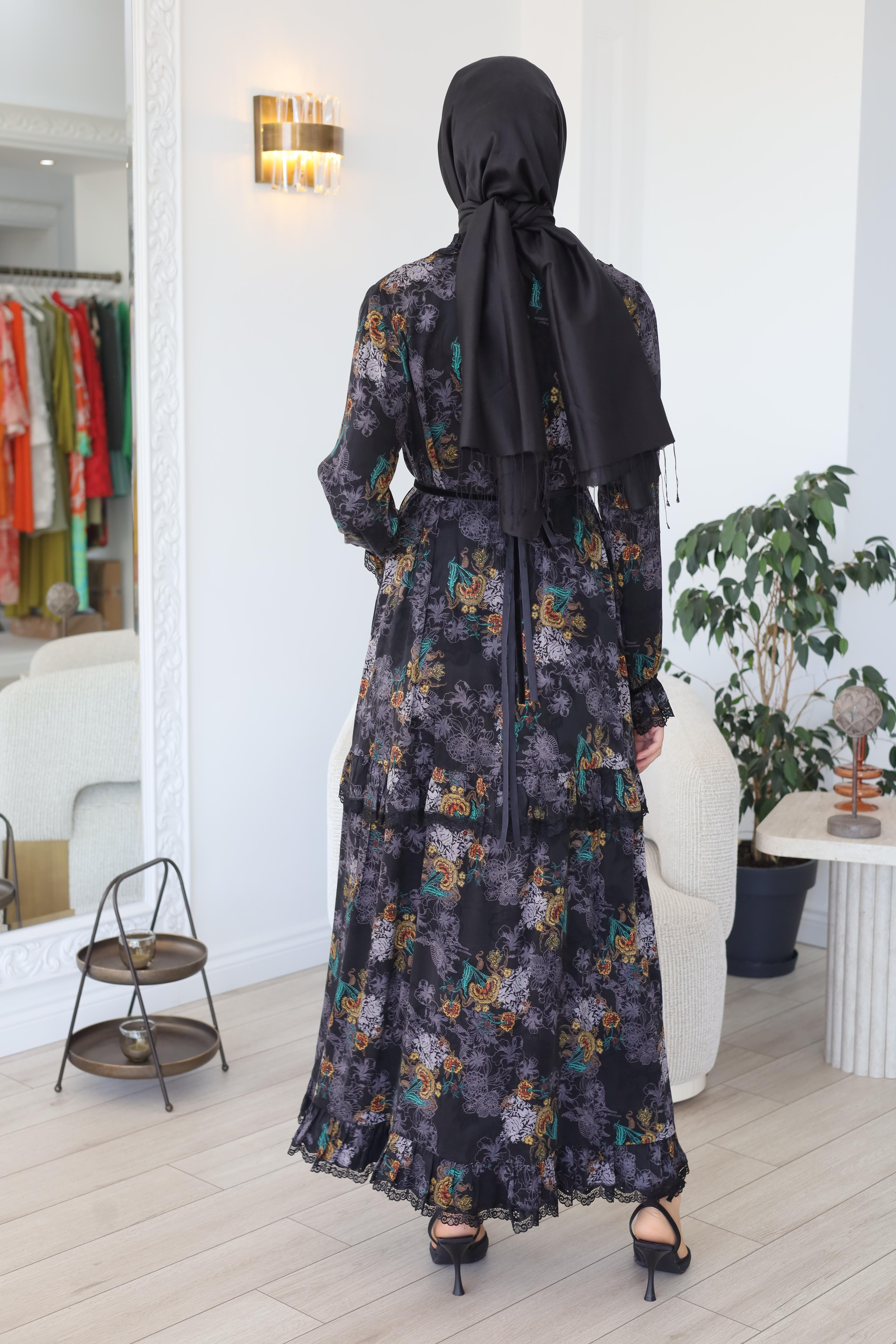 Misswhence Gökkuşağı Jakar Elbise 38805