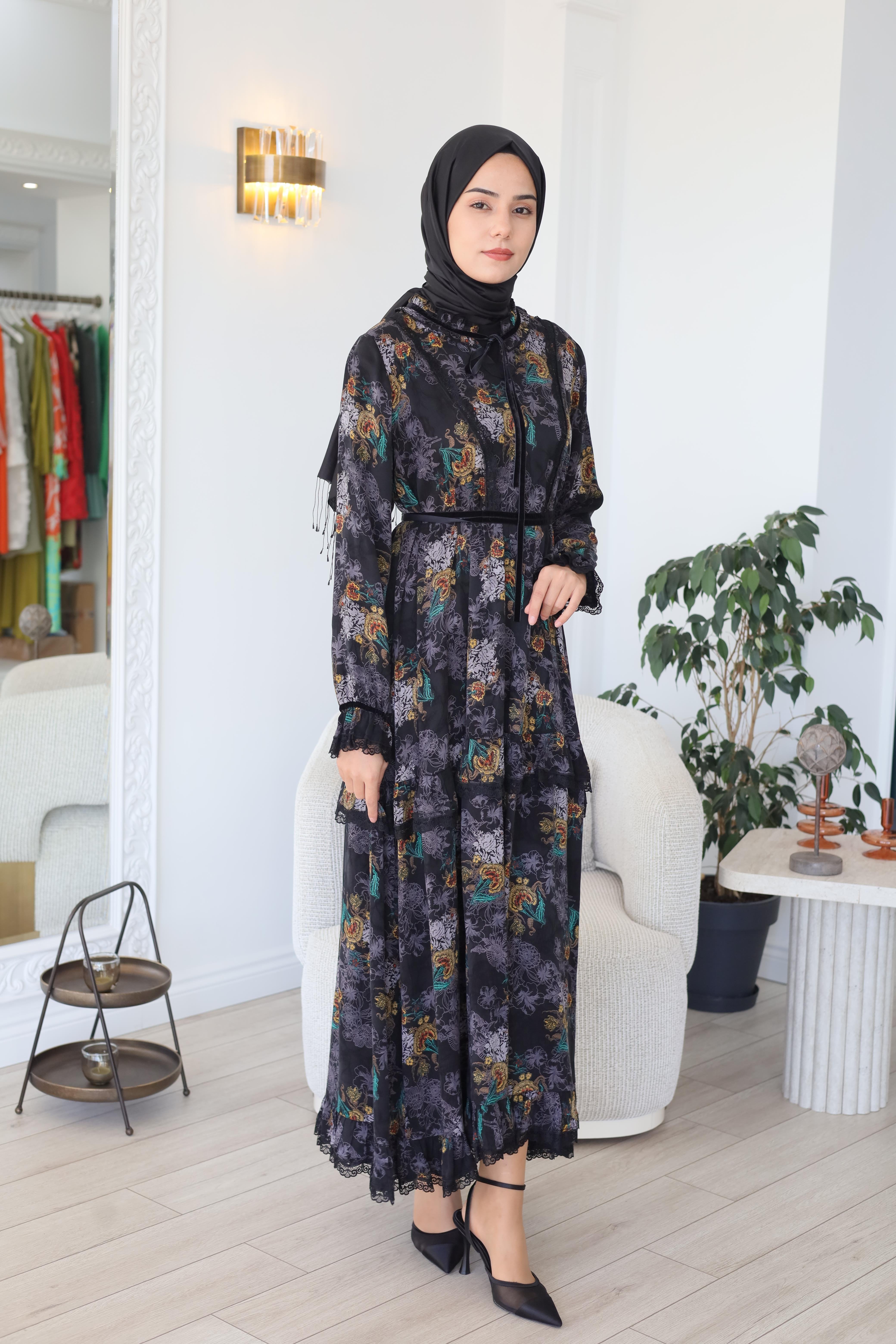 Misswhence Gökkuşağı Jakar Elbise 38805