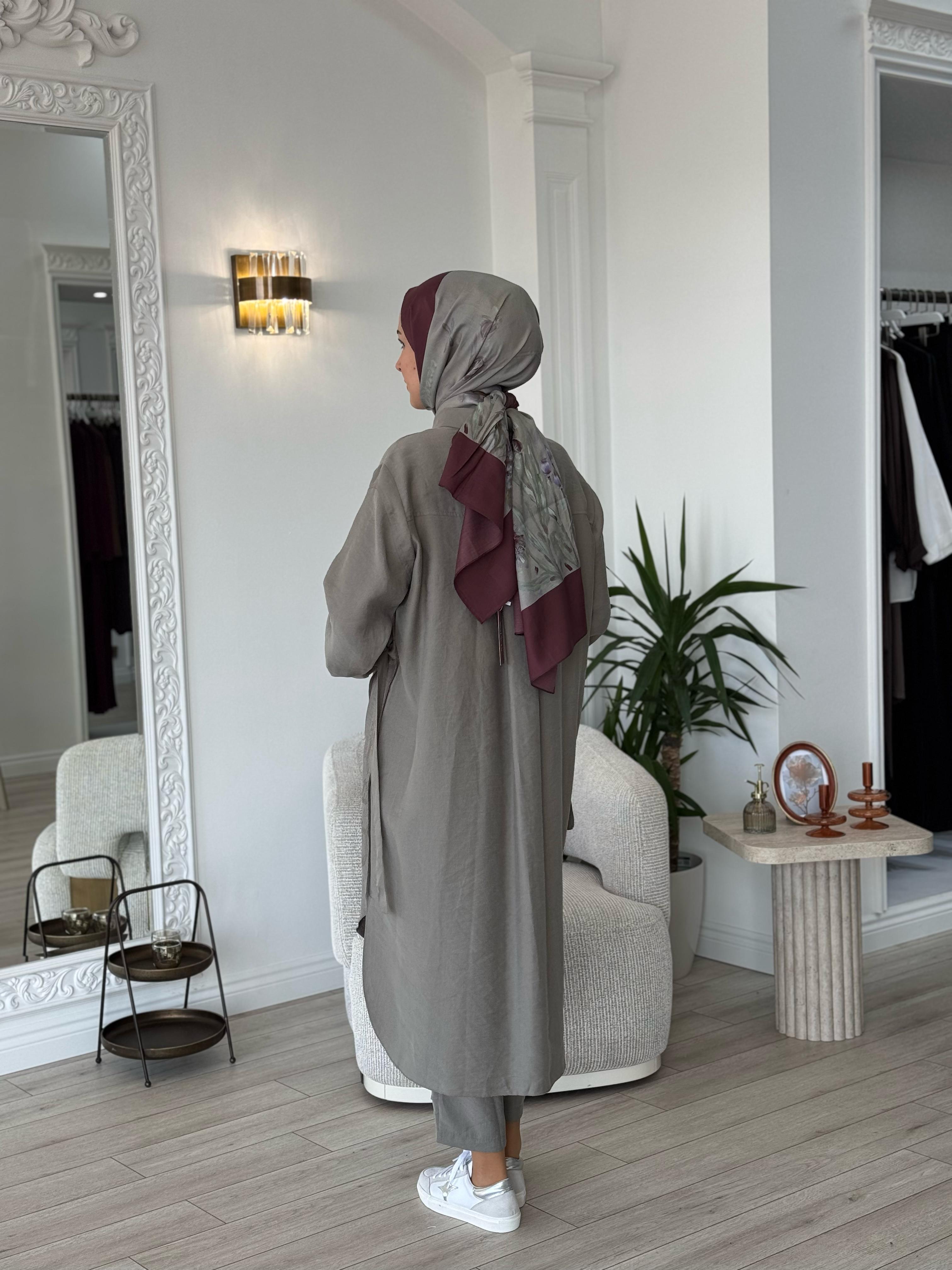 Misswhence Gömlek Pantolon Takım Gri 37301