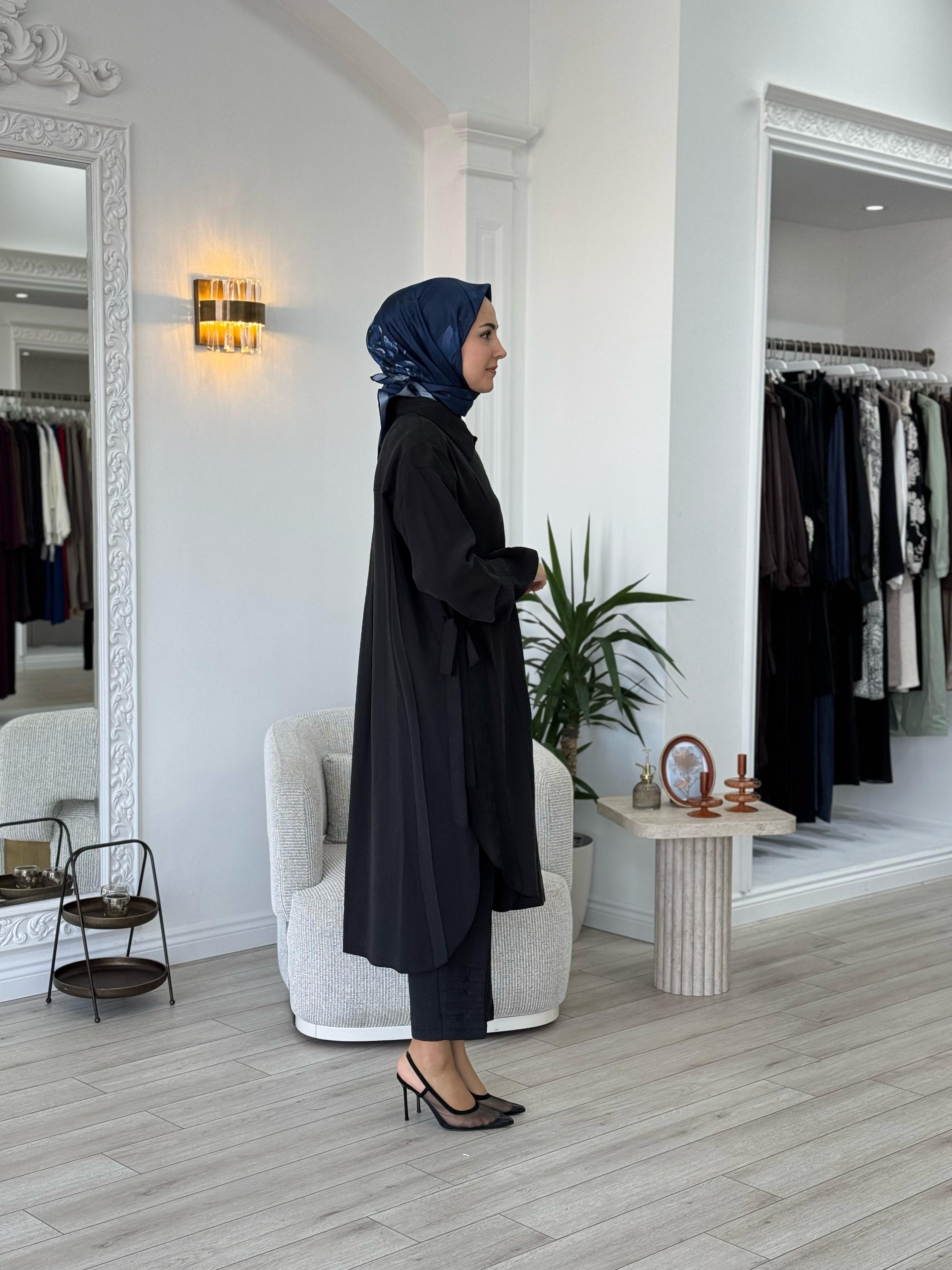 Misswhence Gömlek Pantolon Takım Siyah  37301