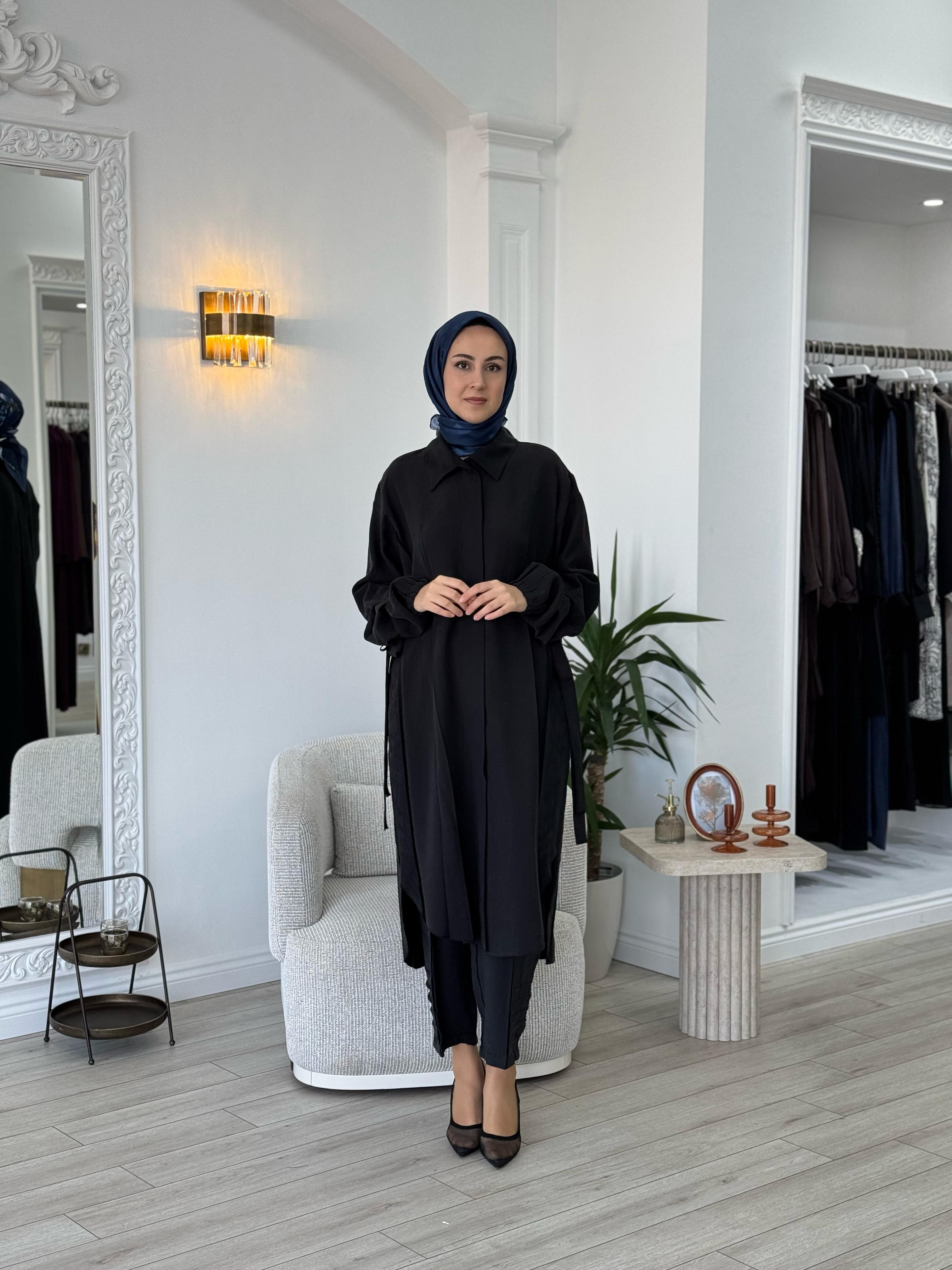 Misswhence Gömlek Pantolon Takım Siyah  37301