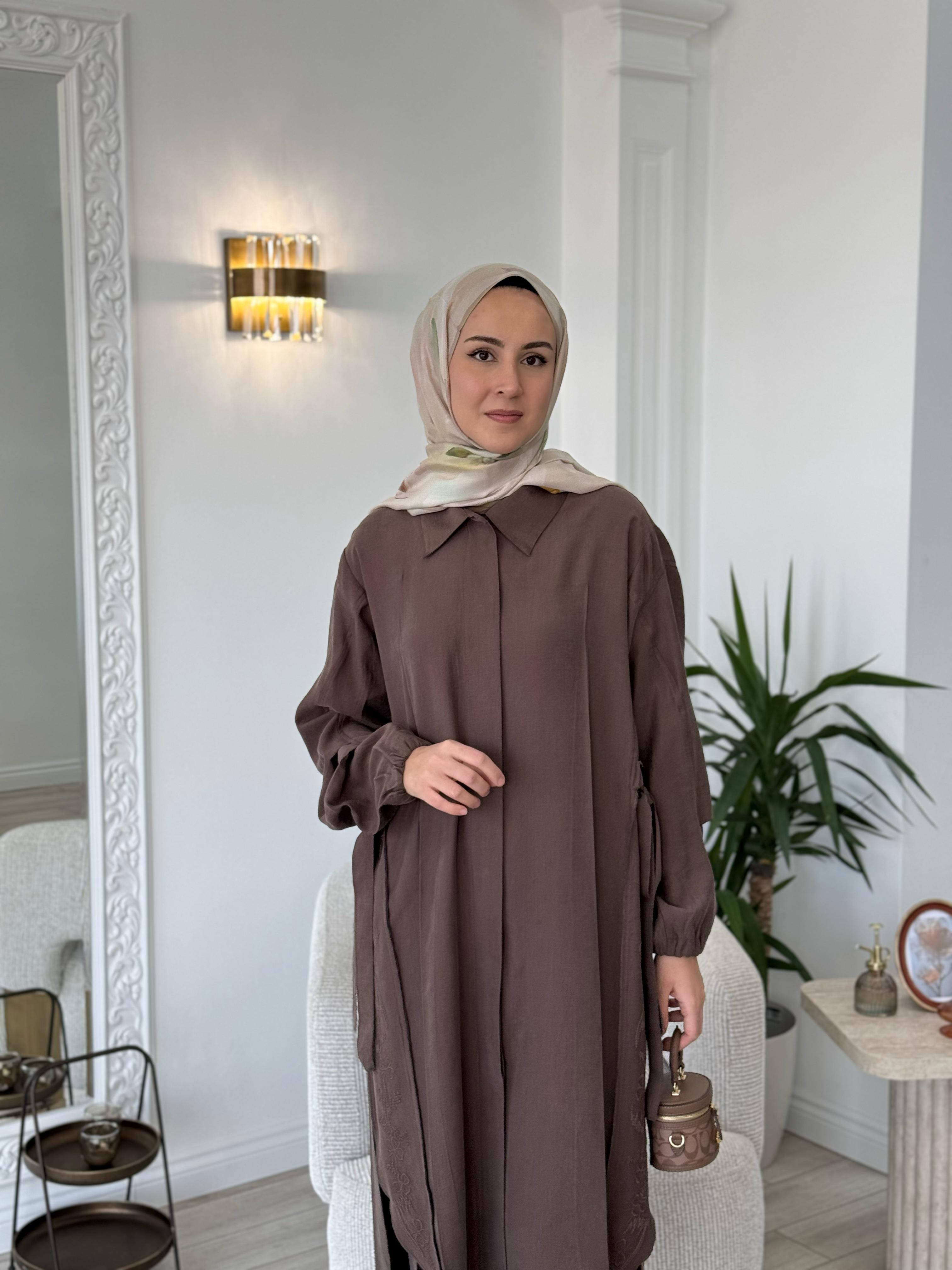 Misswhence Gömlek Pantolon Takım Vizon 37301