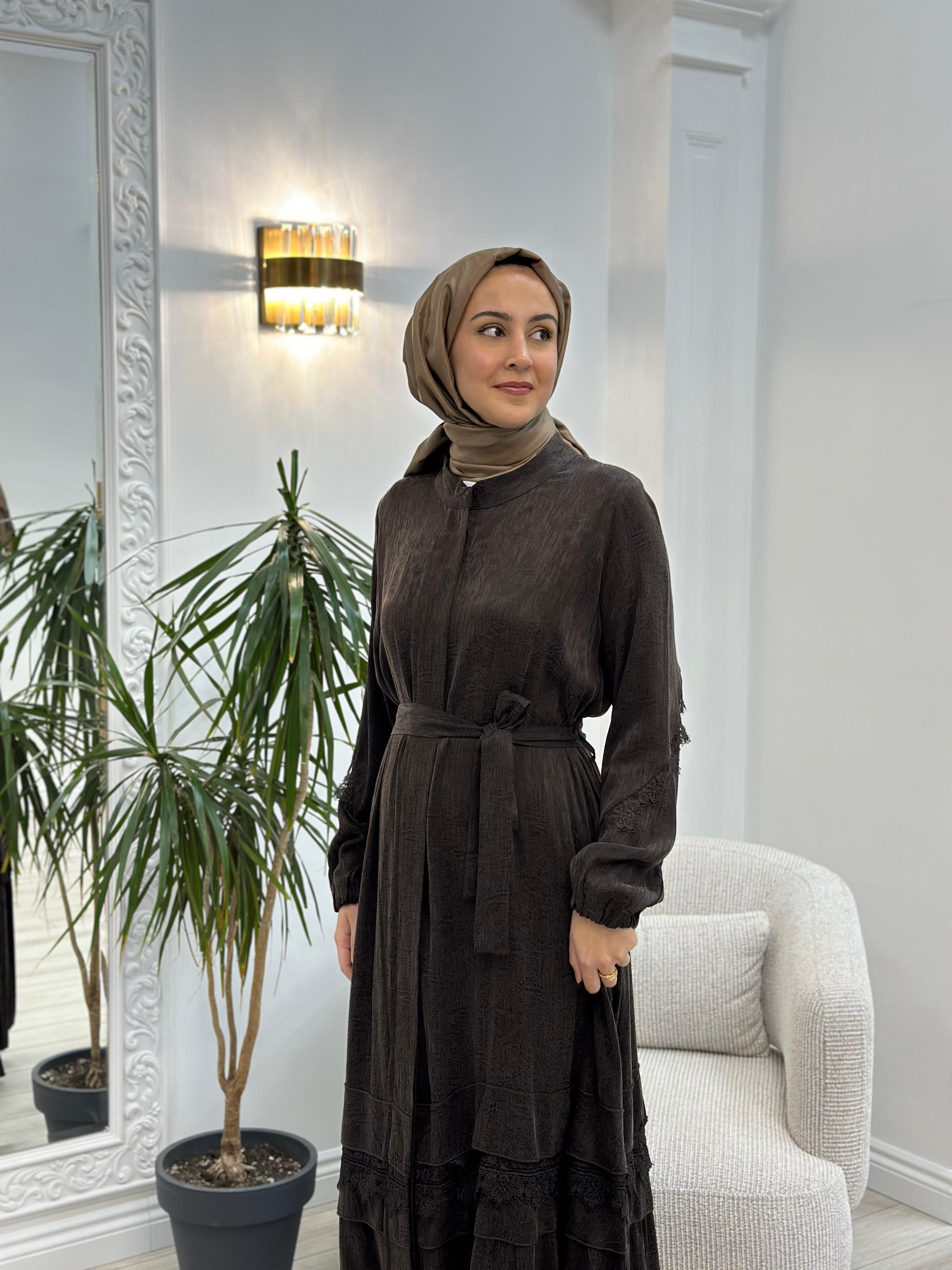 Misswhence Güpür Detaylı Cupro Pardesü 36528