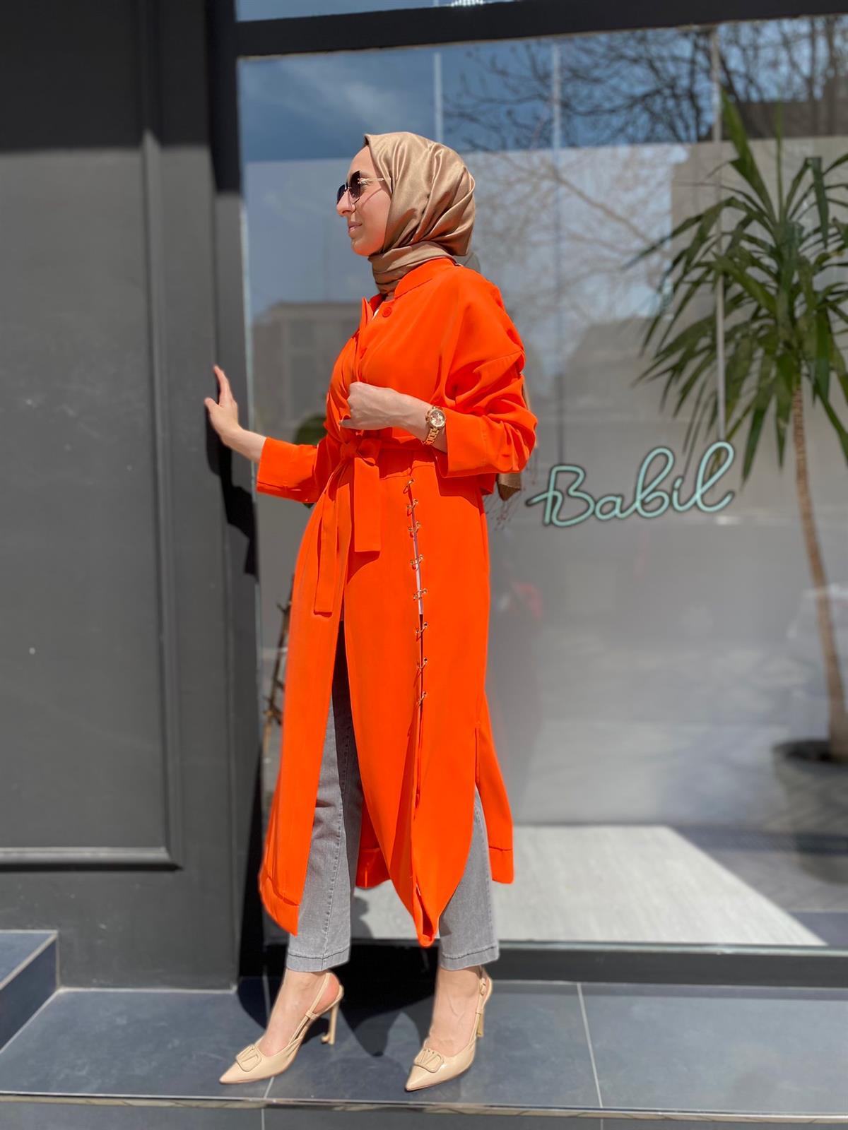 Misswhence Halka Detay Mercan Pardesü 33504