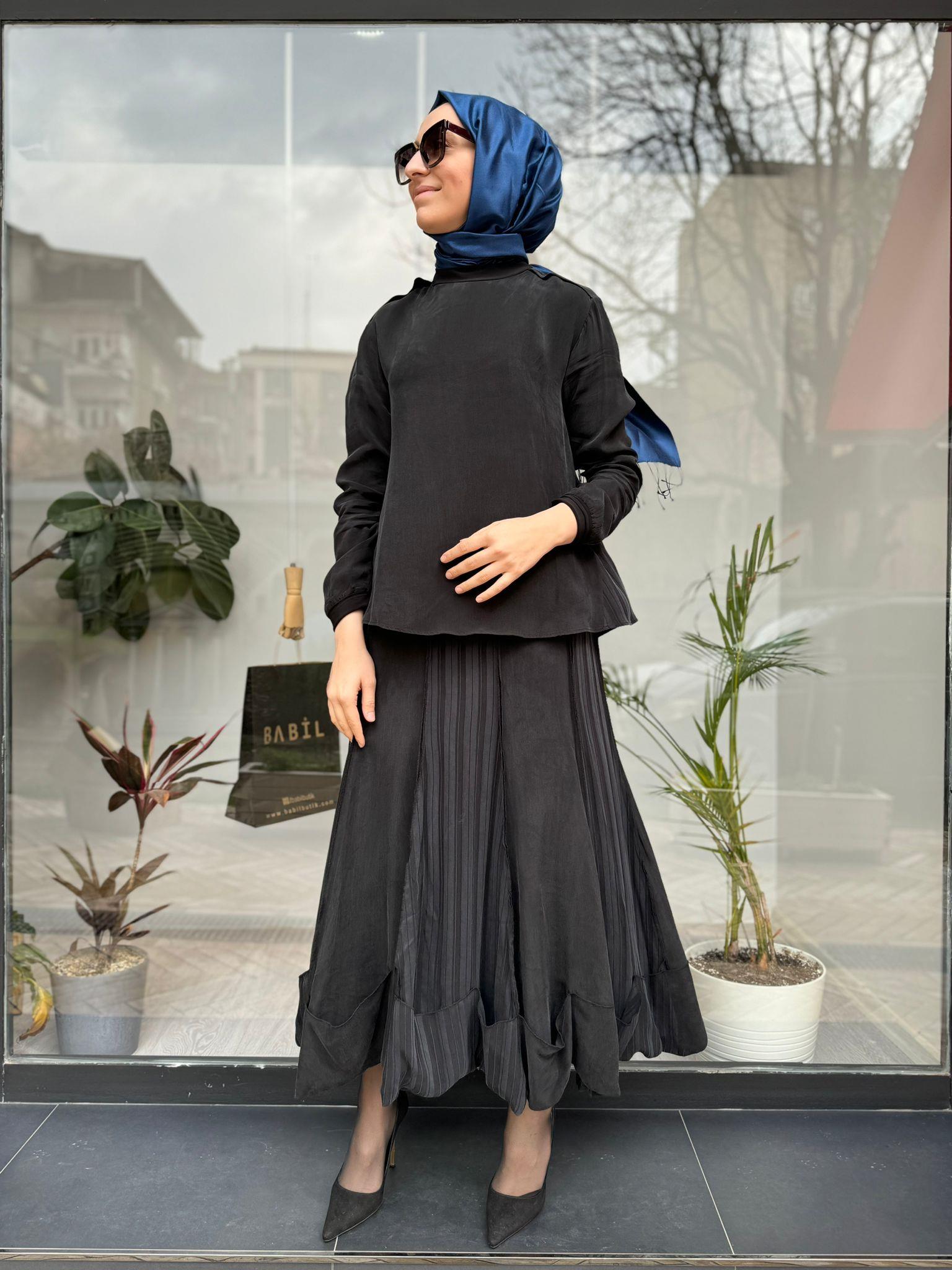 Misswhence İpek Bluz Siyah 35004