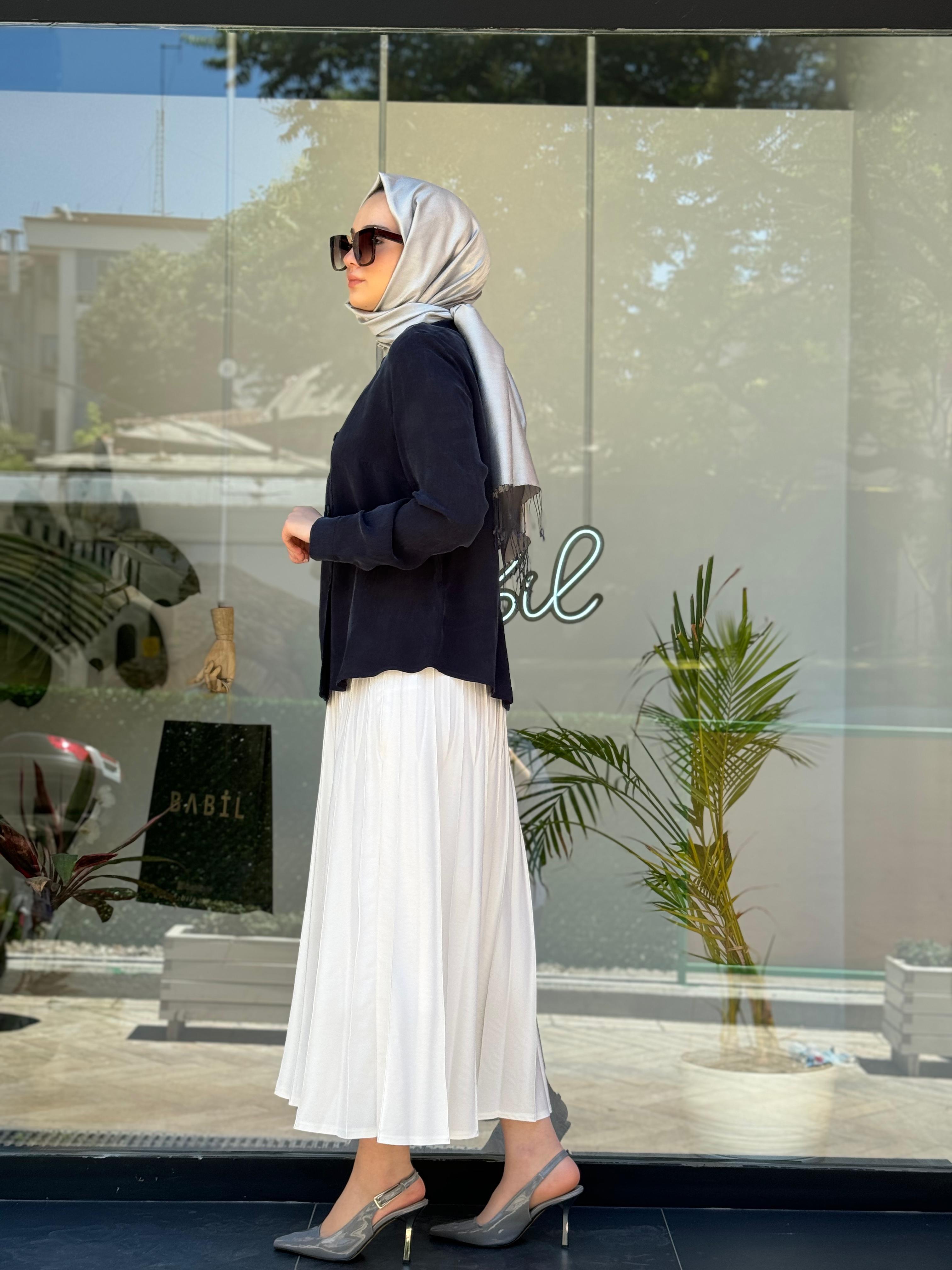 Misswhence İpek Ceket Lacivert 35208