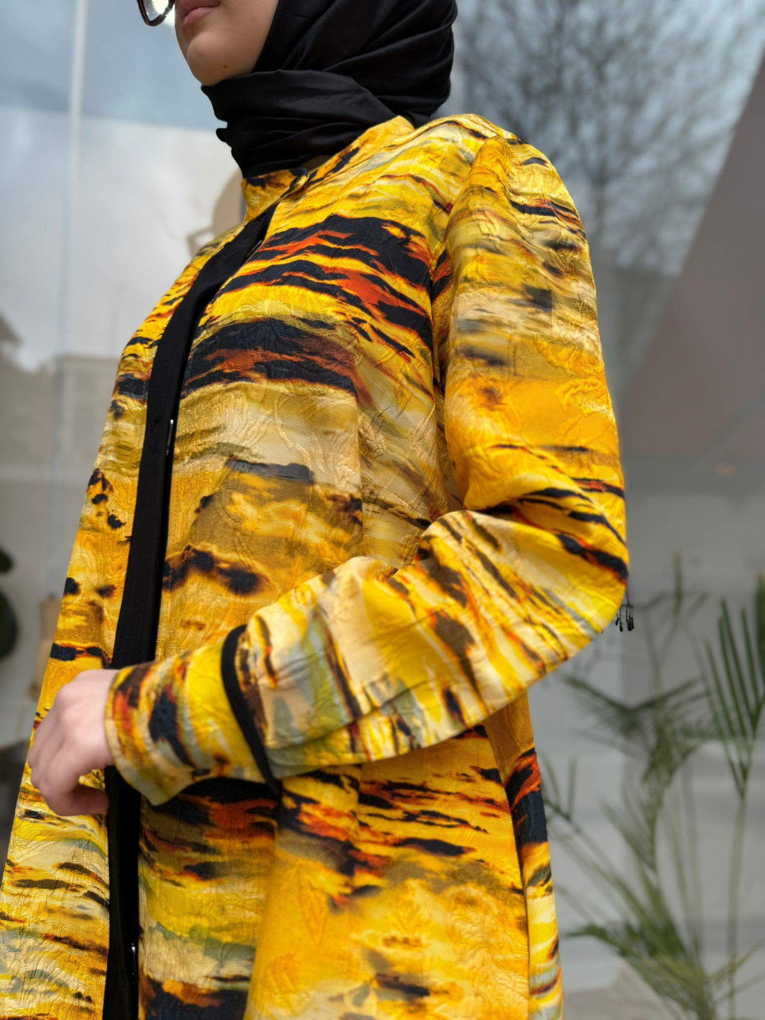 Misswhence İpek Jakar Ceket Sarı 35200