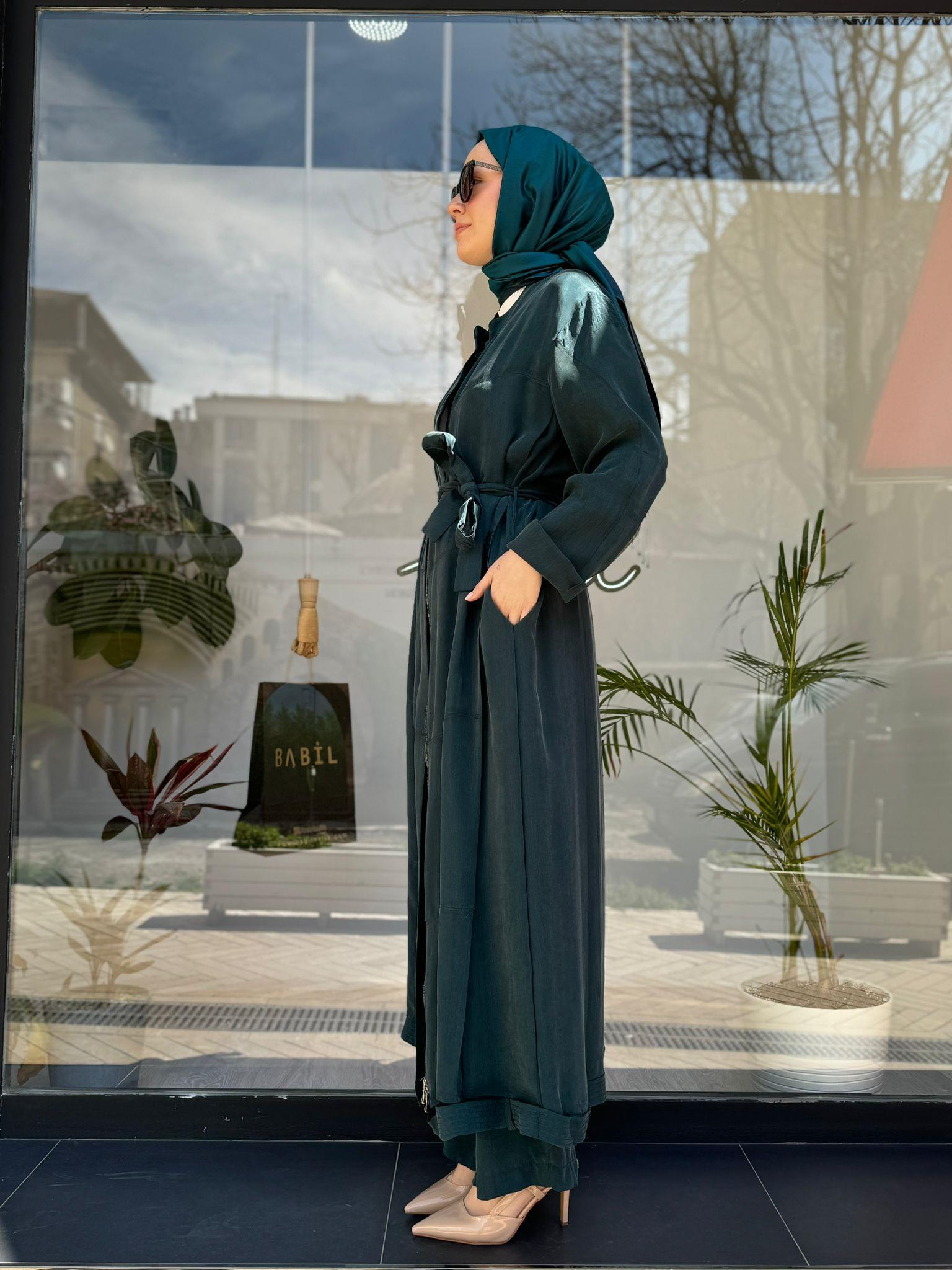 Misswhence İpek Pardesü Yeşil 35501