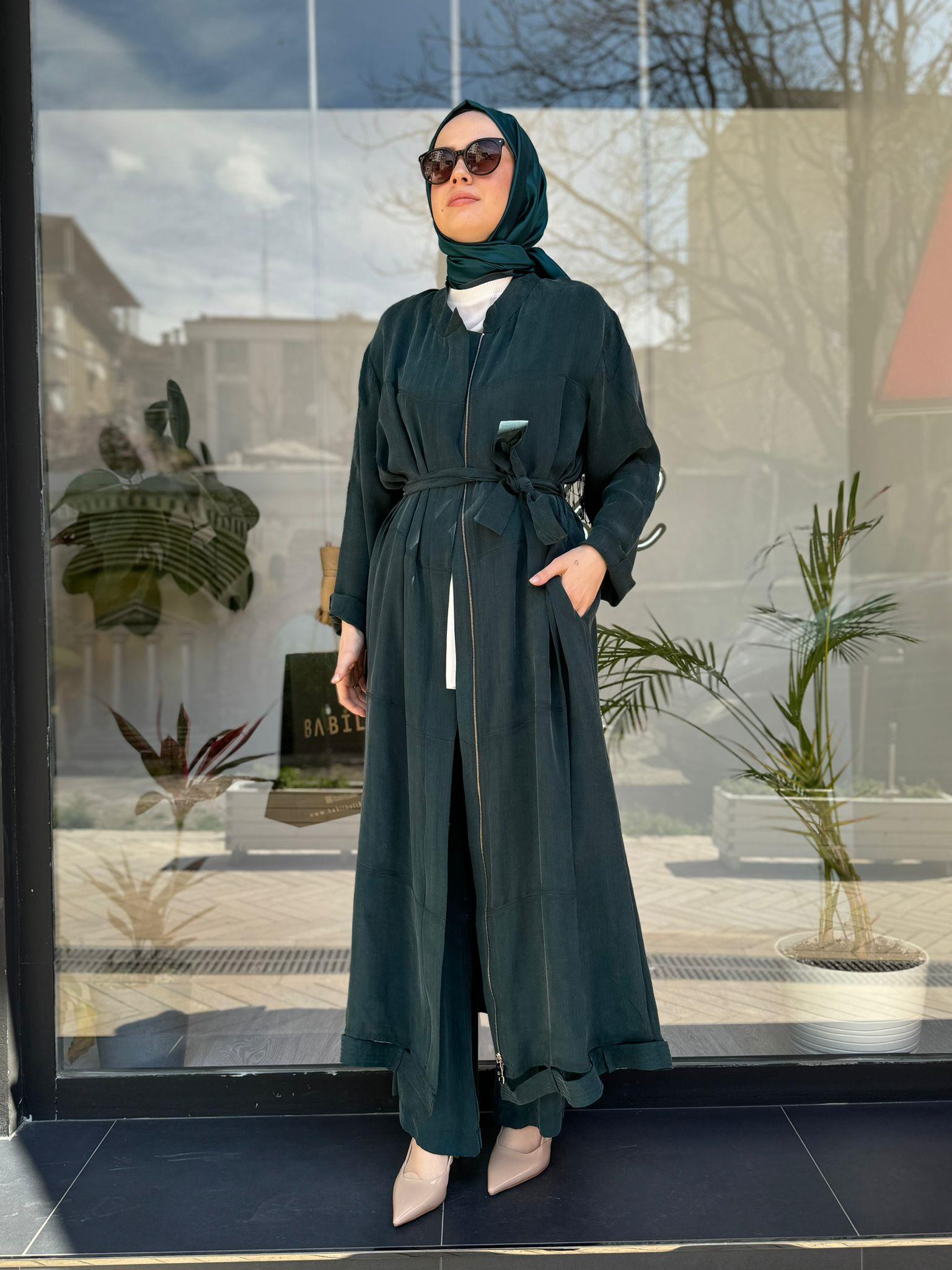 Misswhence İpek Pardesü Yeşil 35501