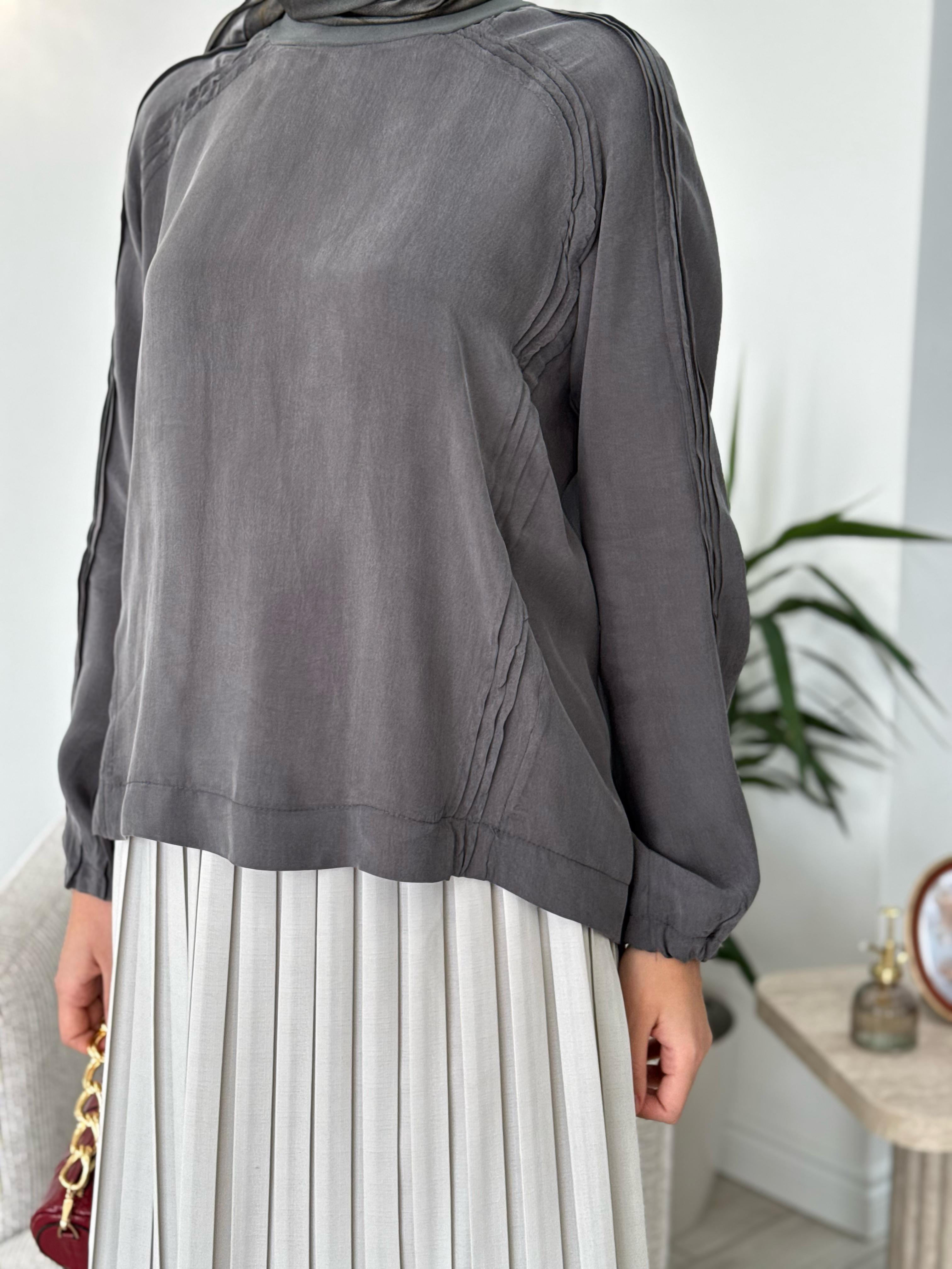 Misswhence İpek Tunik Gri 37004