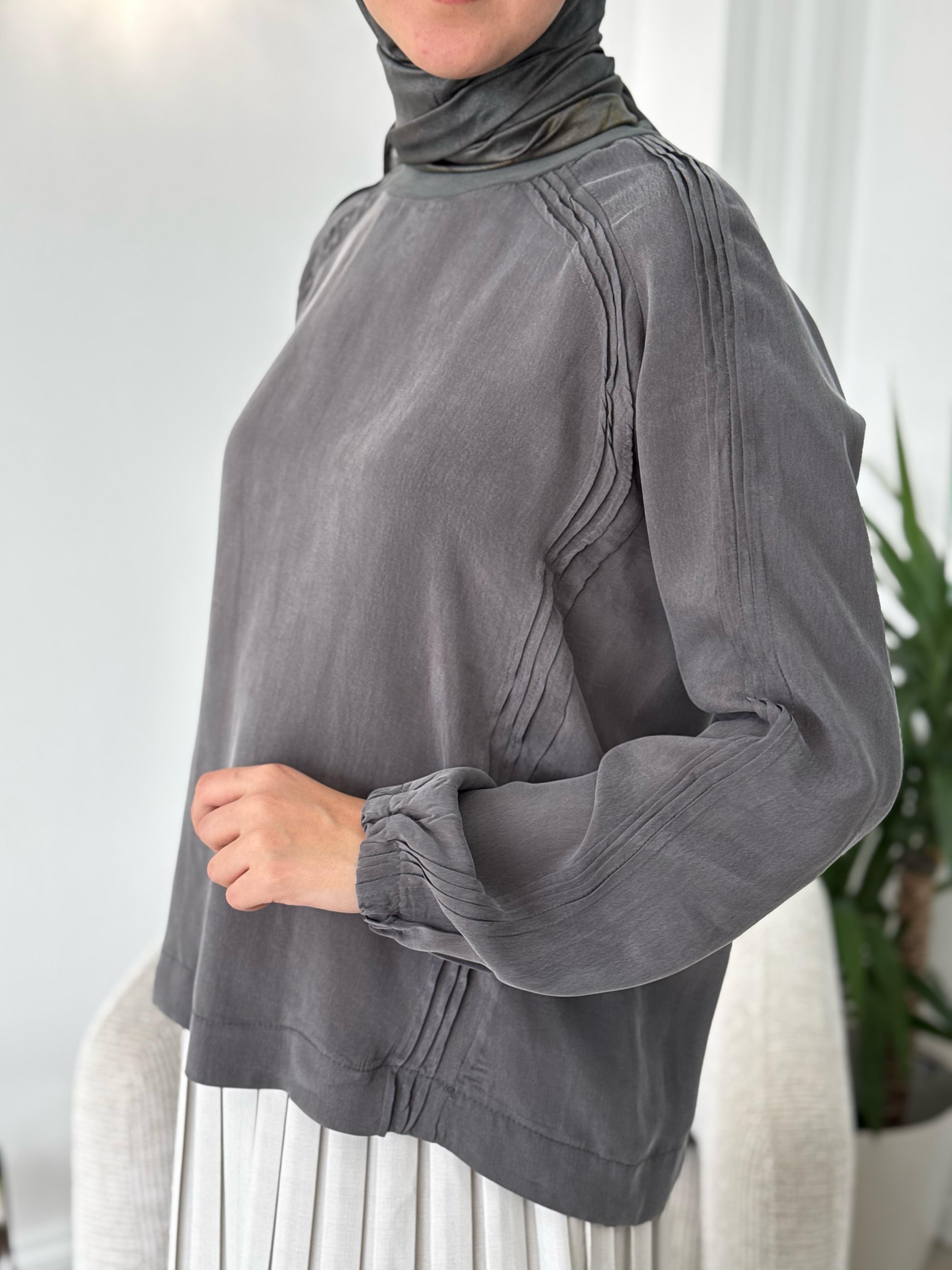 Misswhence İpek Tunik Gri 37004