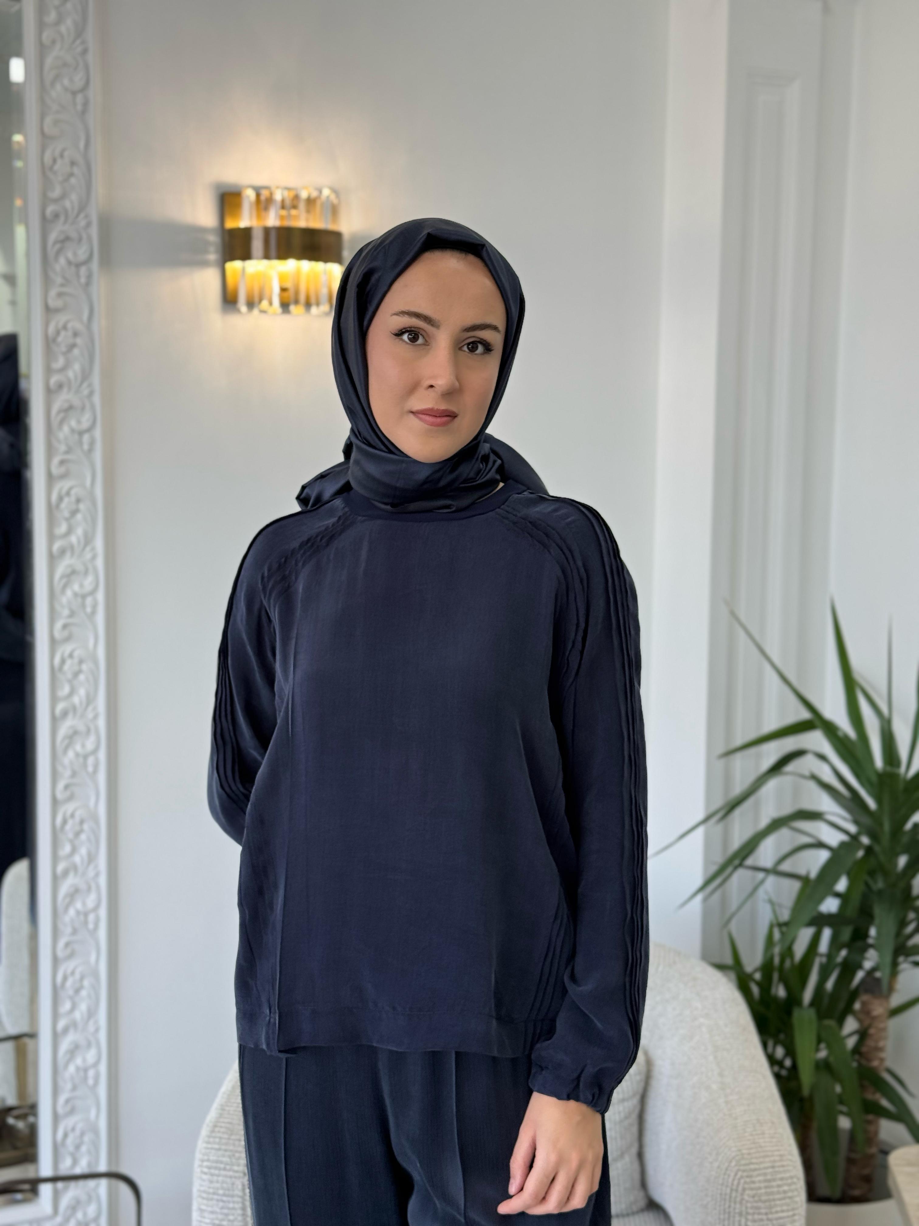 Misswhence İpek Tunik Lacivert 37004