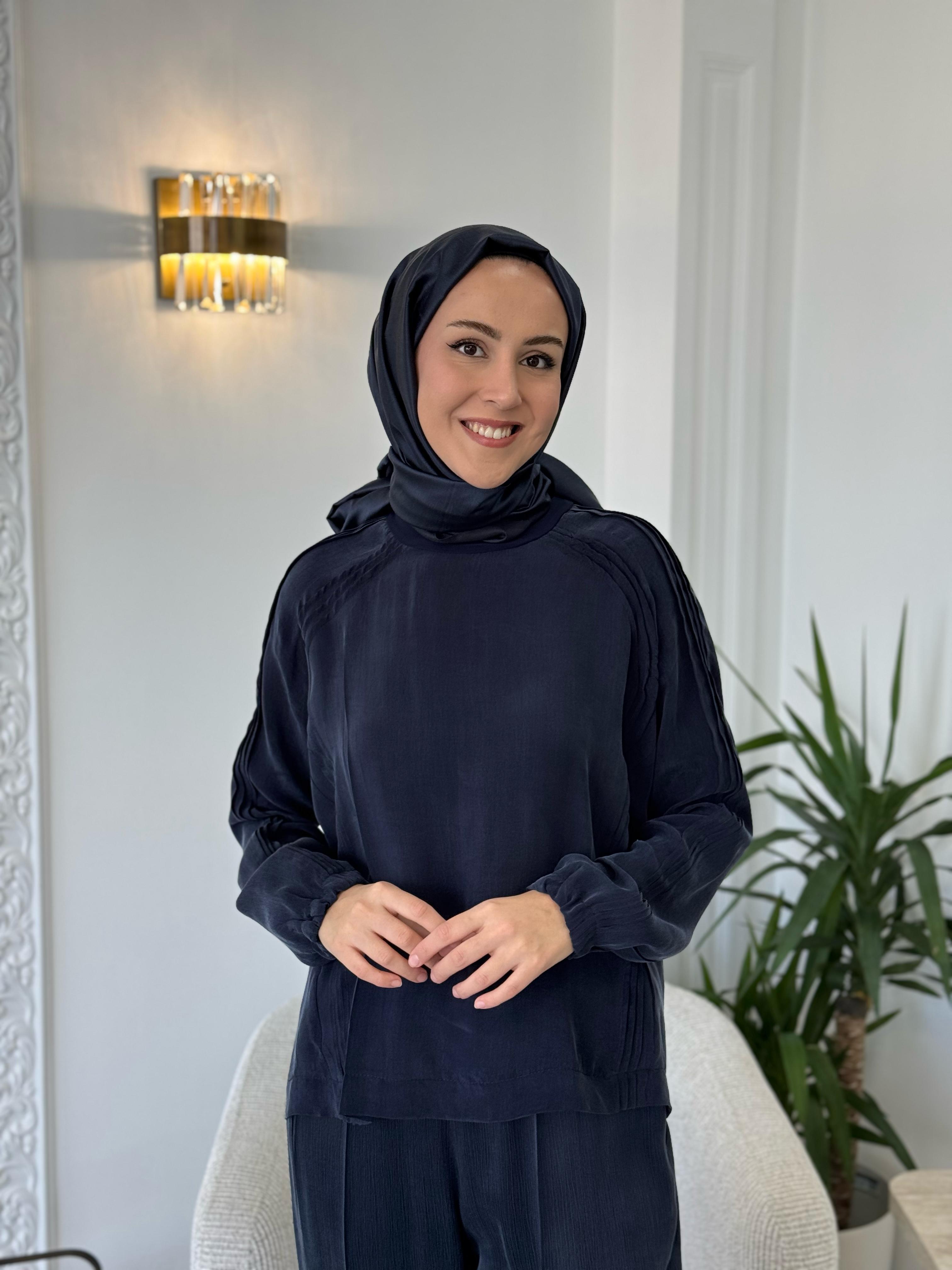 Misswhence İpek Tunik Lacivert 37004