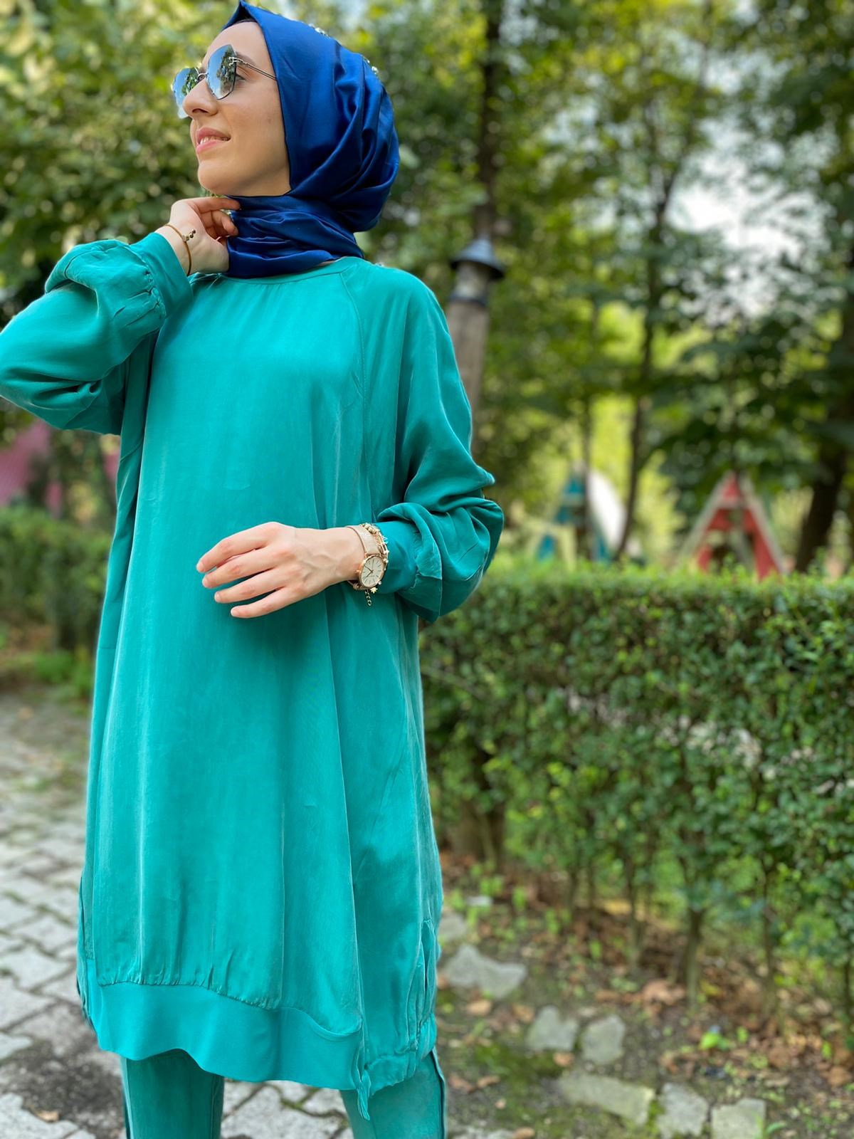 MissWhence İpek Tunik Yeşil 31005