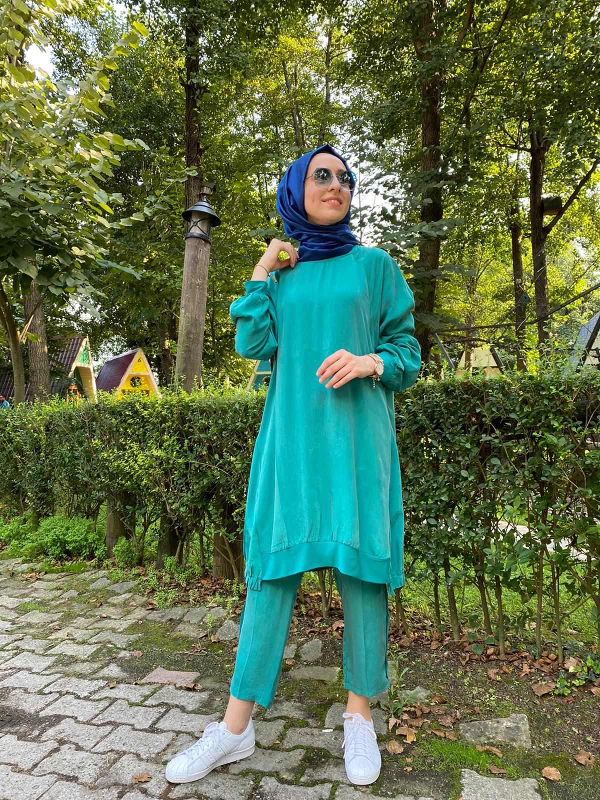 MissWhence İpek Tunik Yeşil 31005