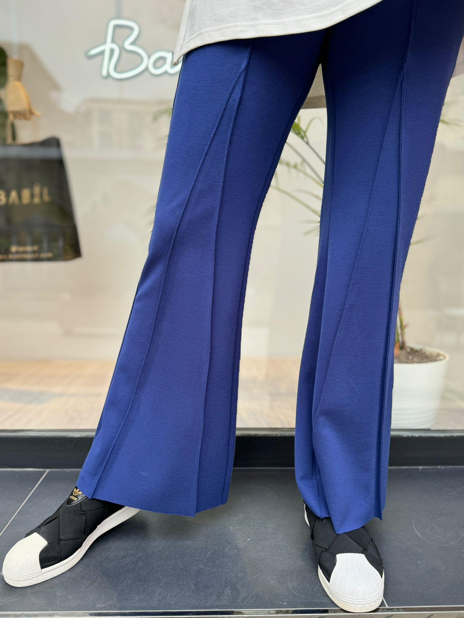 Misswhence İspanyol Çelikörme Pantolon Lacivert 34105
