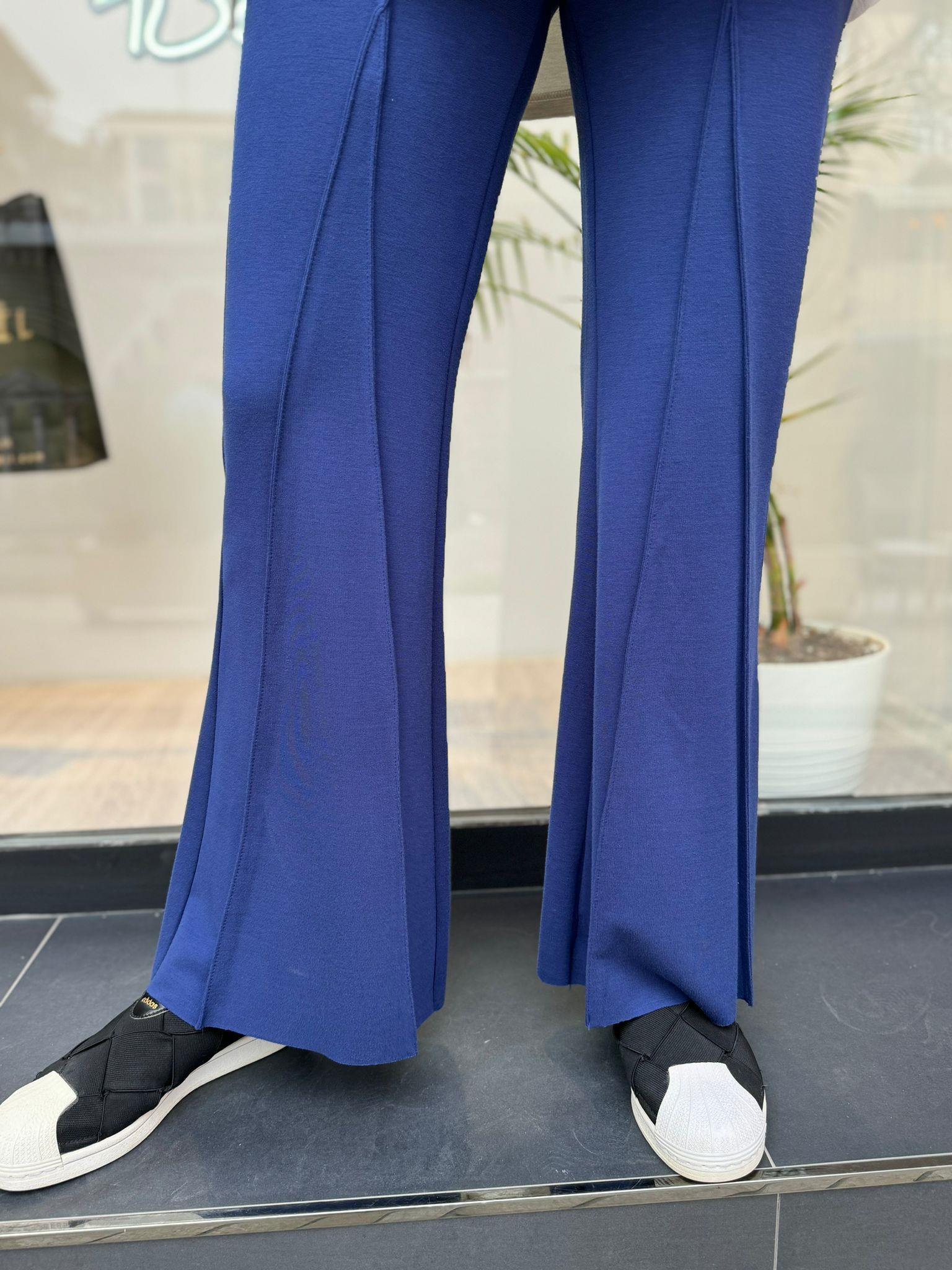 Misswhence İspanyol Çelikörme Pantolon Lacivert 34105