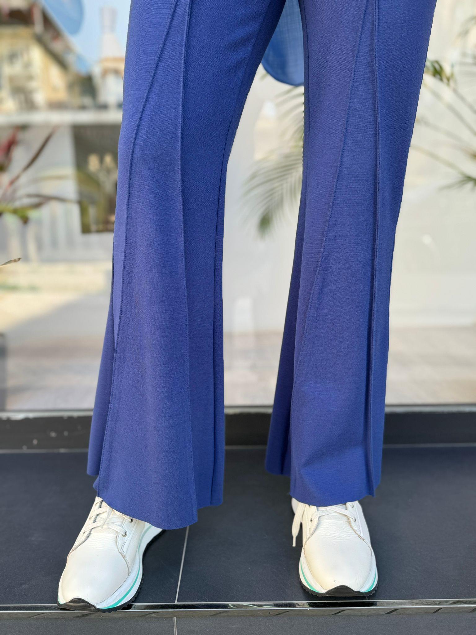 Misswhence İspanyol Çelikörme Pantolon Lacivert 34105
