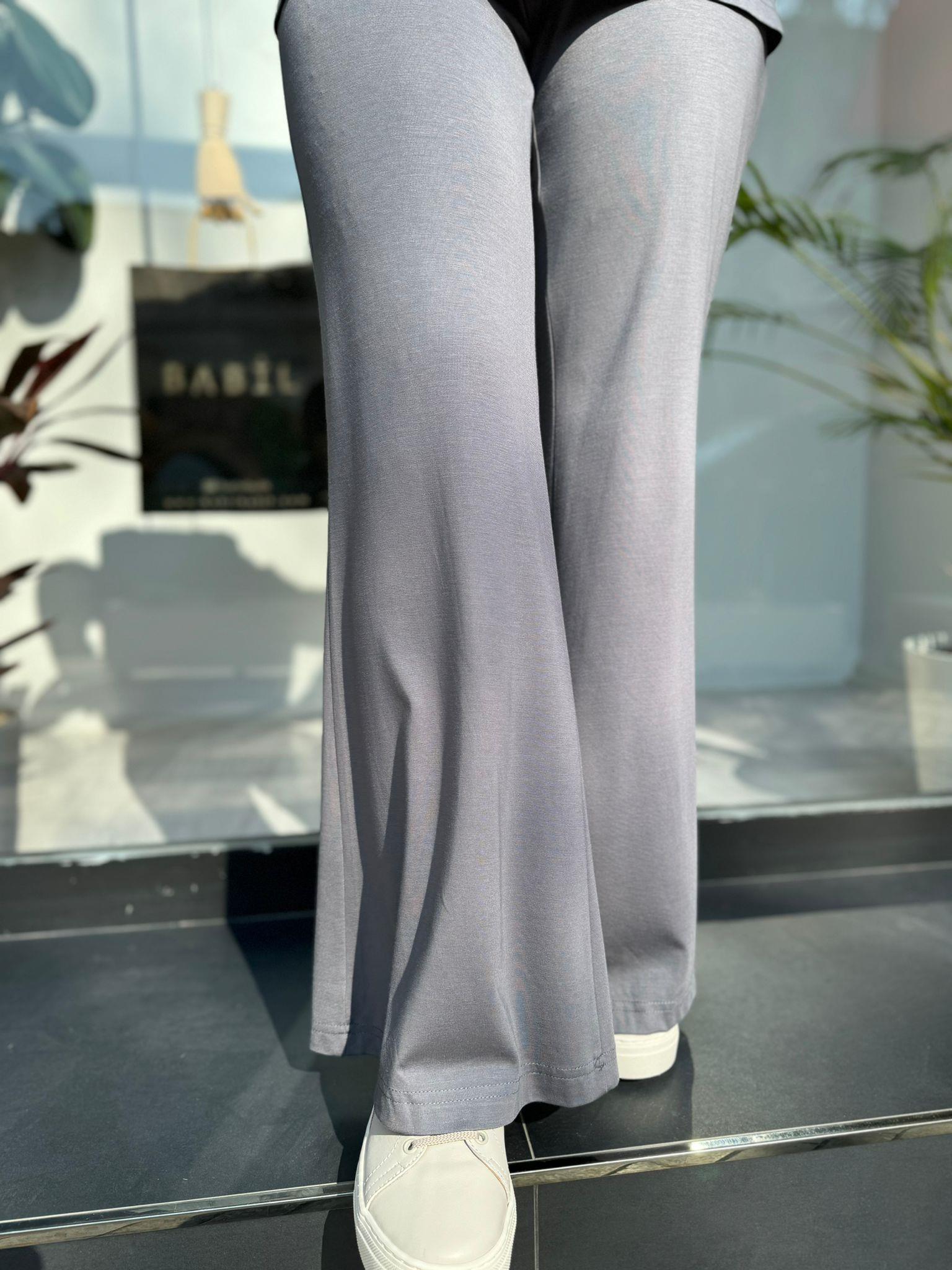 Misswhence İspanyol Paça Pantolon Gri 35114