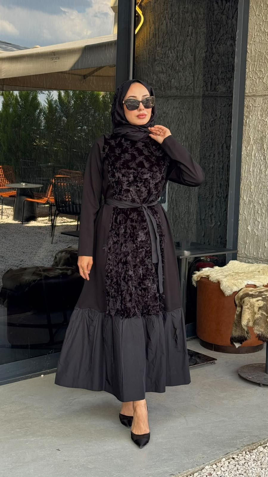 Misswhence Kadife Detaylı Elbise 40801