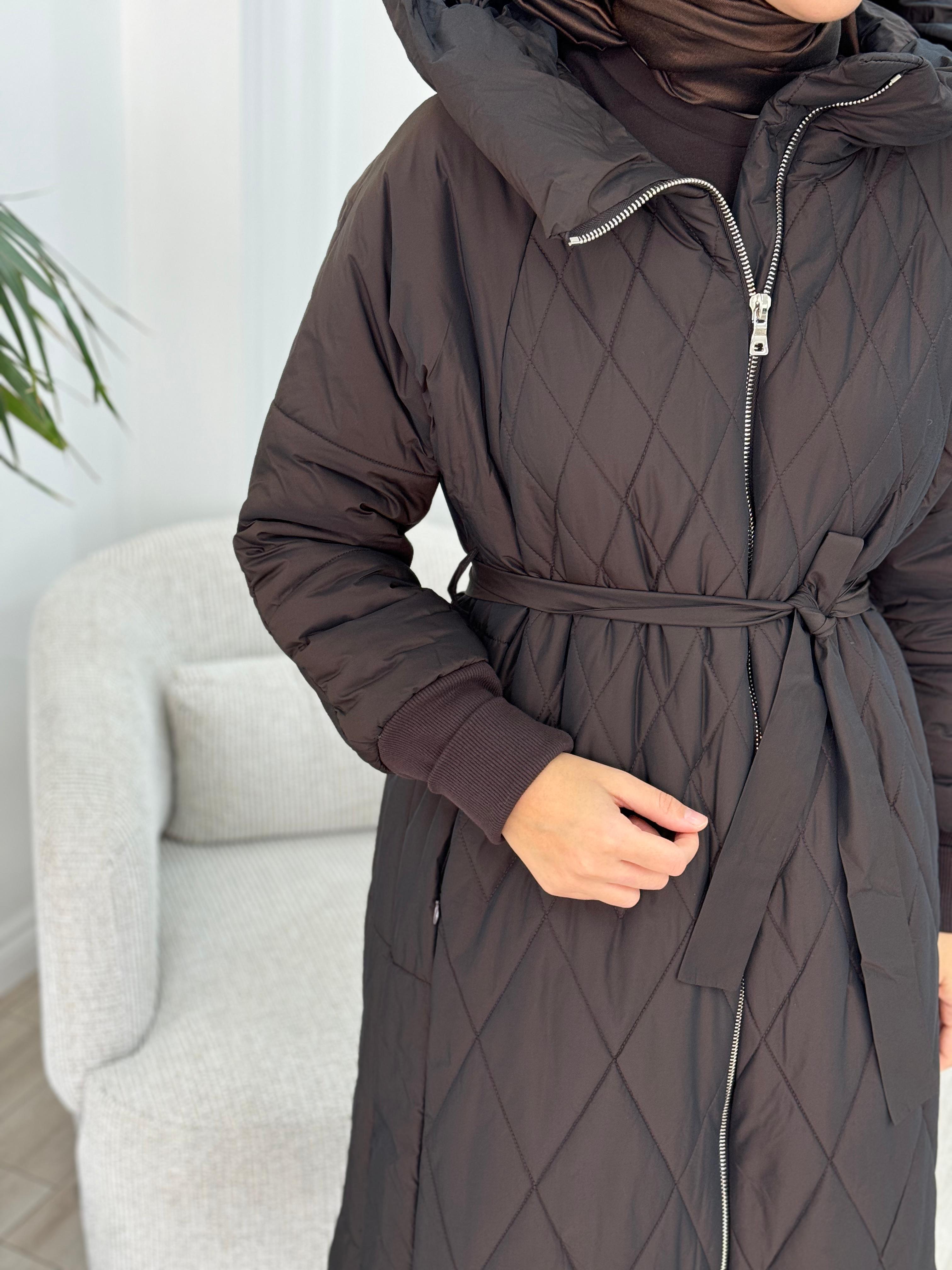 Misswhence Kapitoneli Şişme Pardesü Kahverengi 36533