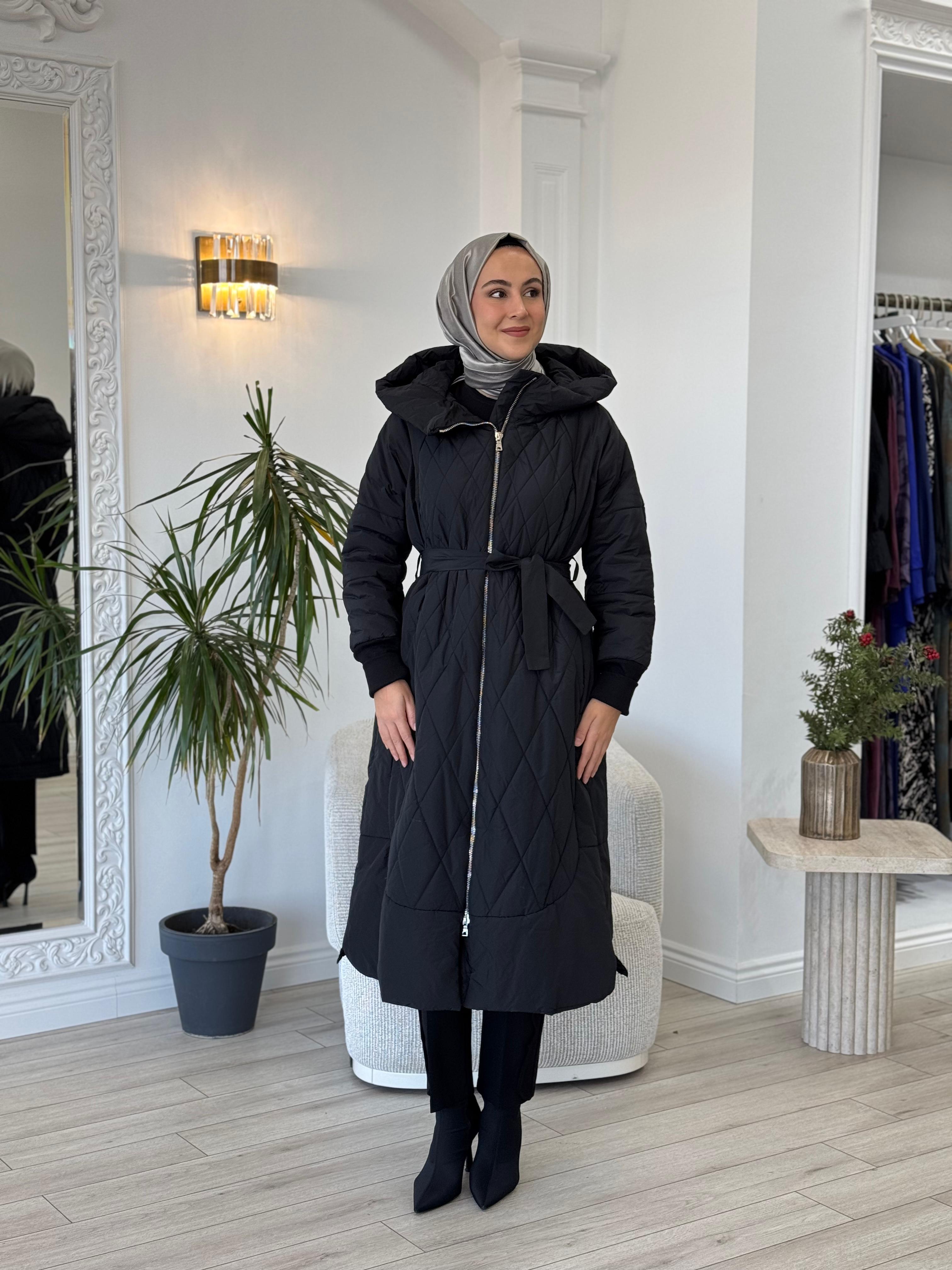 Misswhence Kapitoneli Şişme Pardesü Siyah 36533