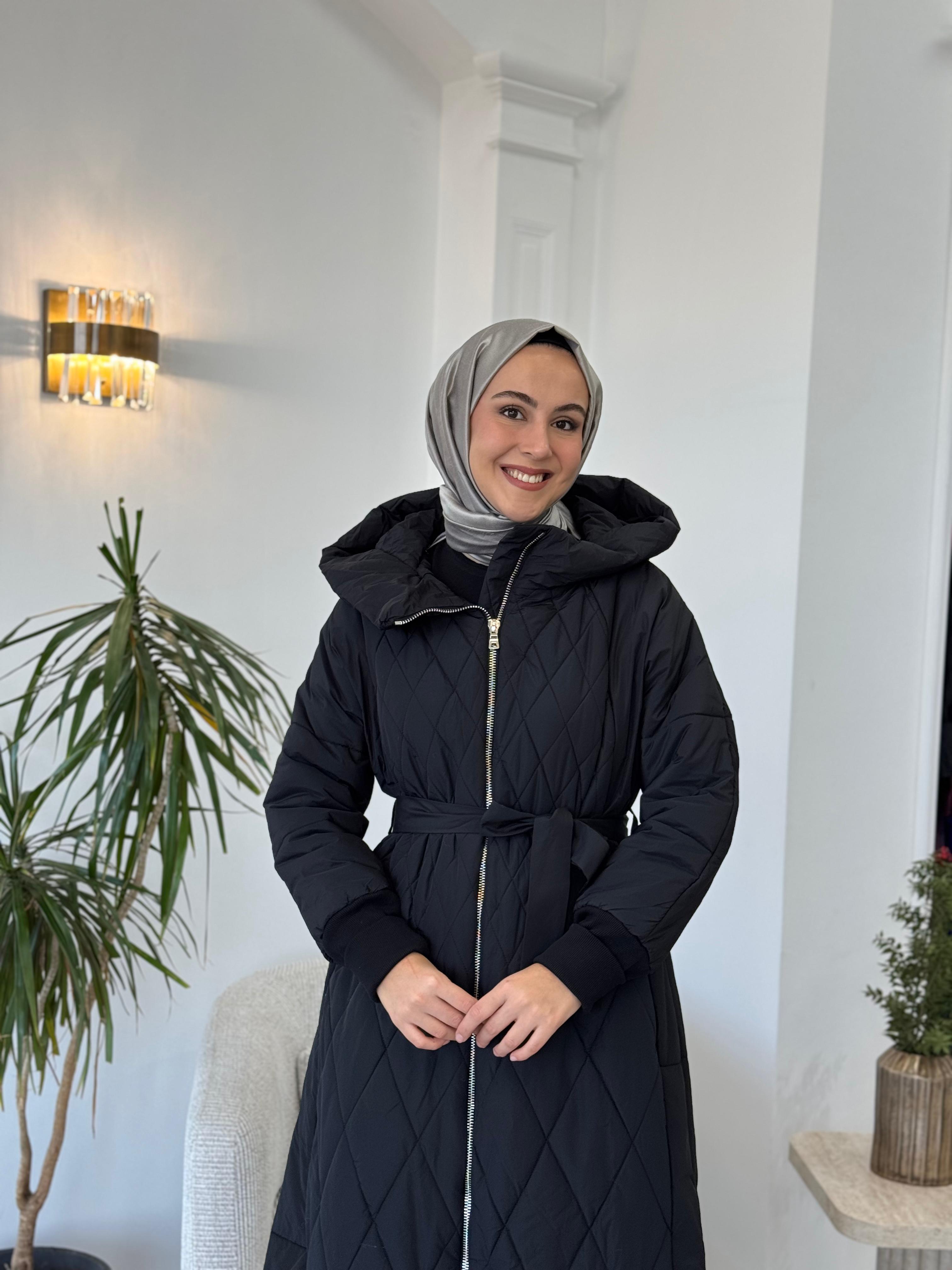Misswhence Kapitoneli Şişme Pardesü Siyah 36533
