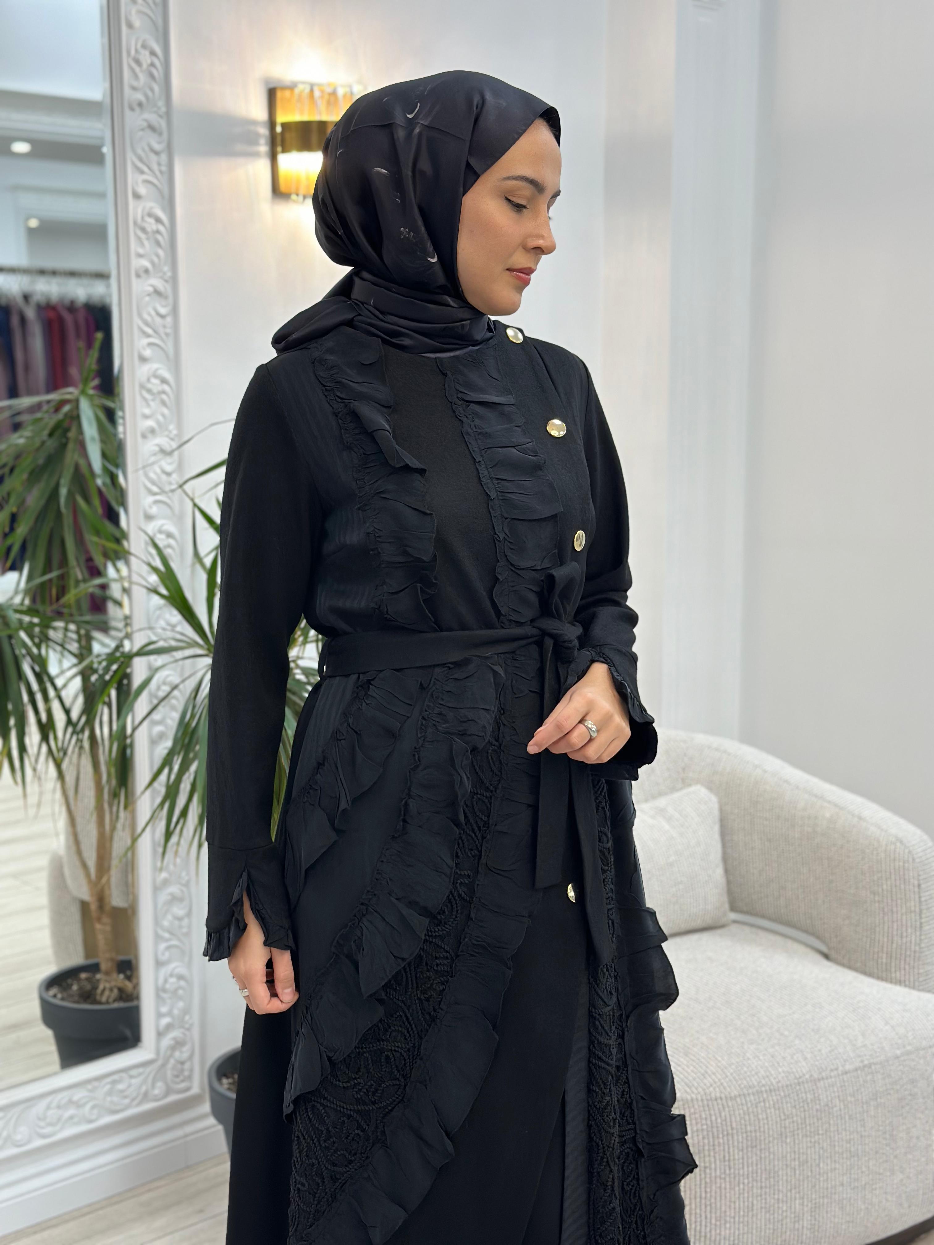 Misswhence Keçe Pardesü Siyah 36500