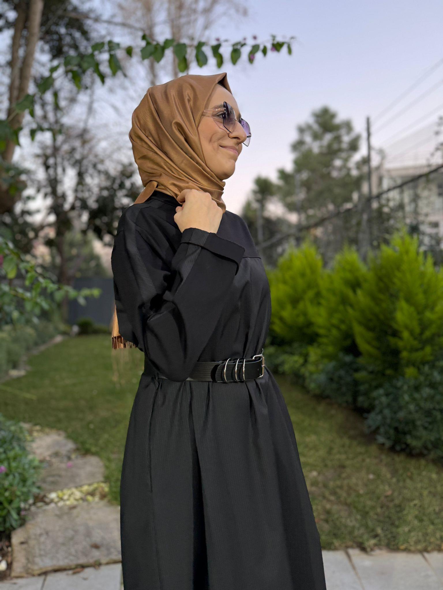 Misswhence Kemerli Elbise Siyah 34824