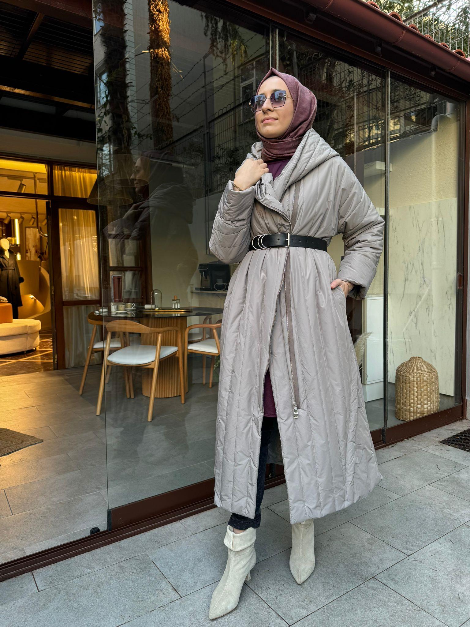 Misswhence Kemerli Şişme Pardesü Mont Vizon 34525