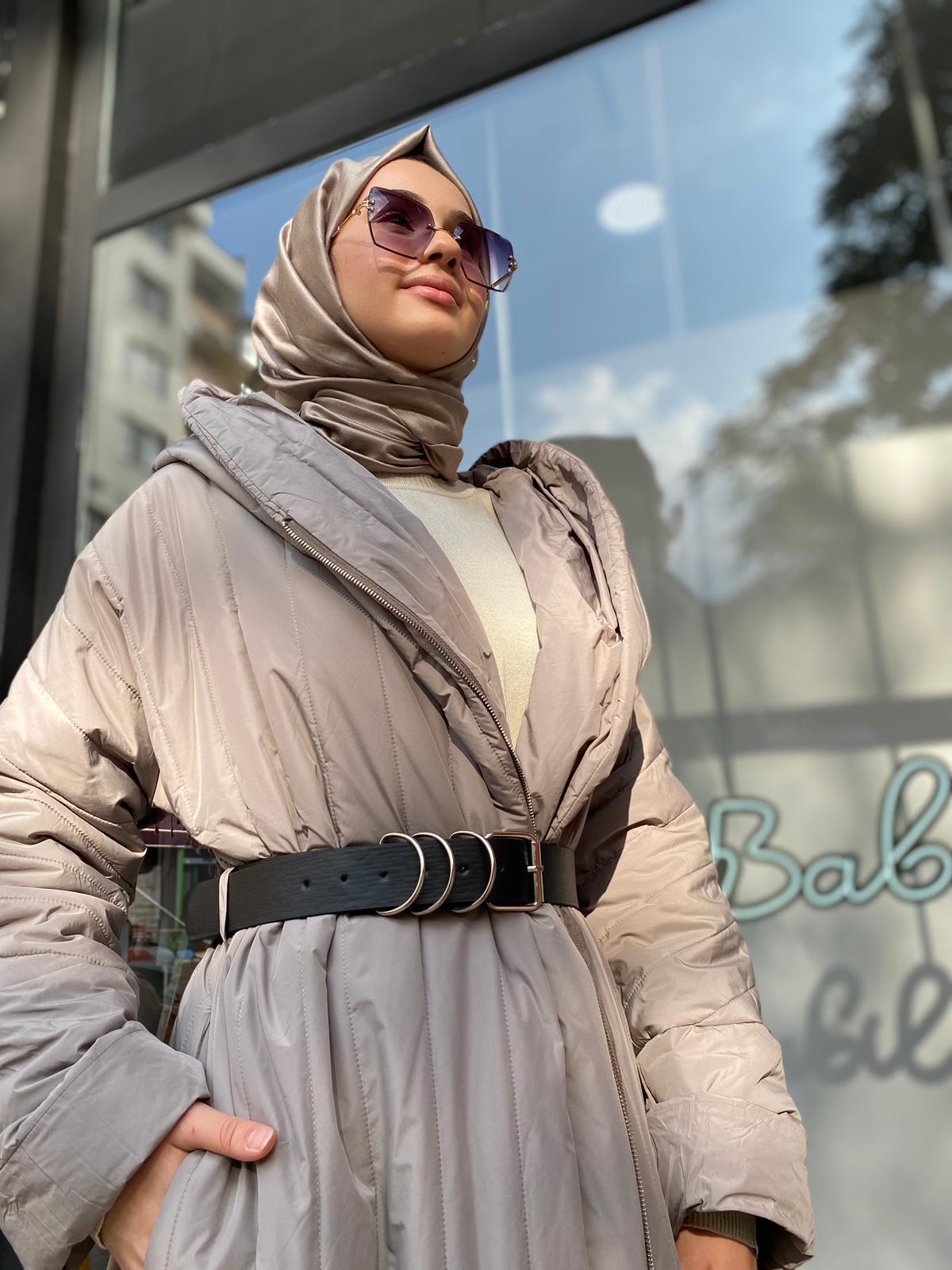 Misswhence Kemerli Şişme Pardesü Mont Vizon 34525