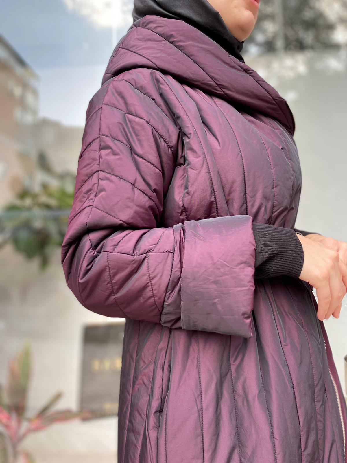 Misswhence Kemerli Şişme Pardesü Mont Mürdüm 34525