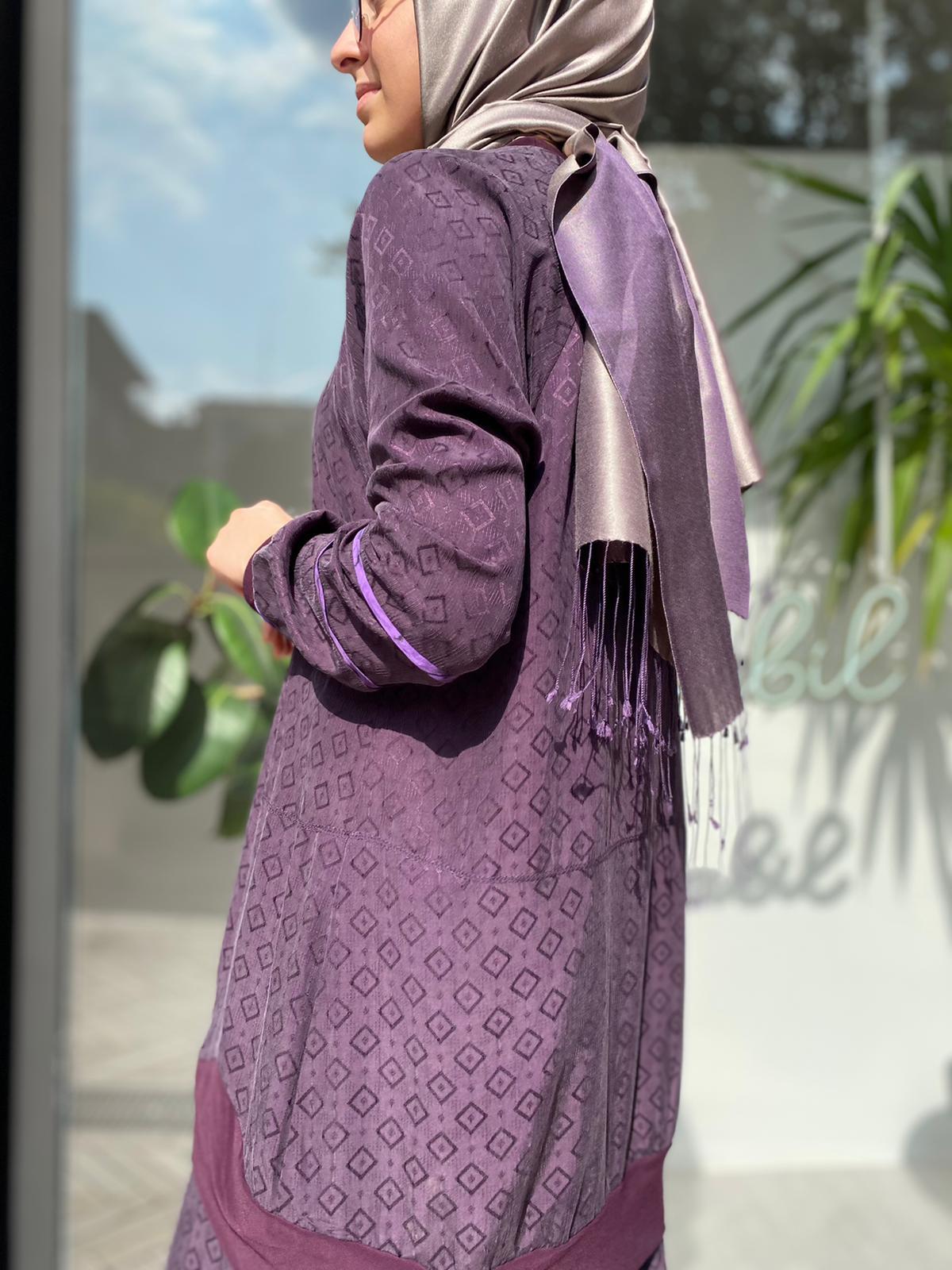 Misswhence Kendiliğinde Desenli Mor  Takım 33027