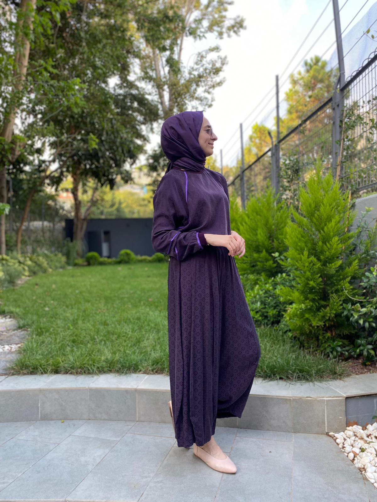 Misswhence Kendiliğinde Desenli Mor  Takım 33027
