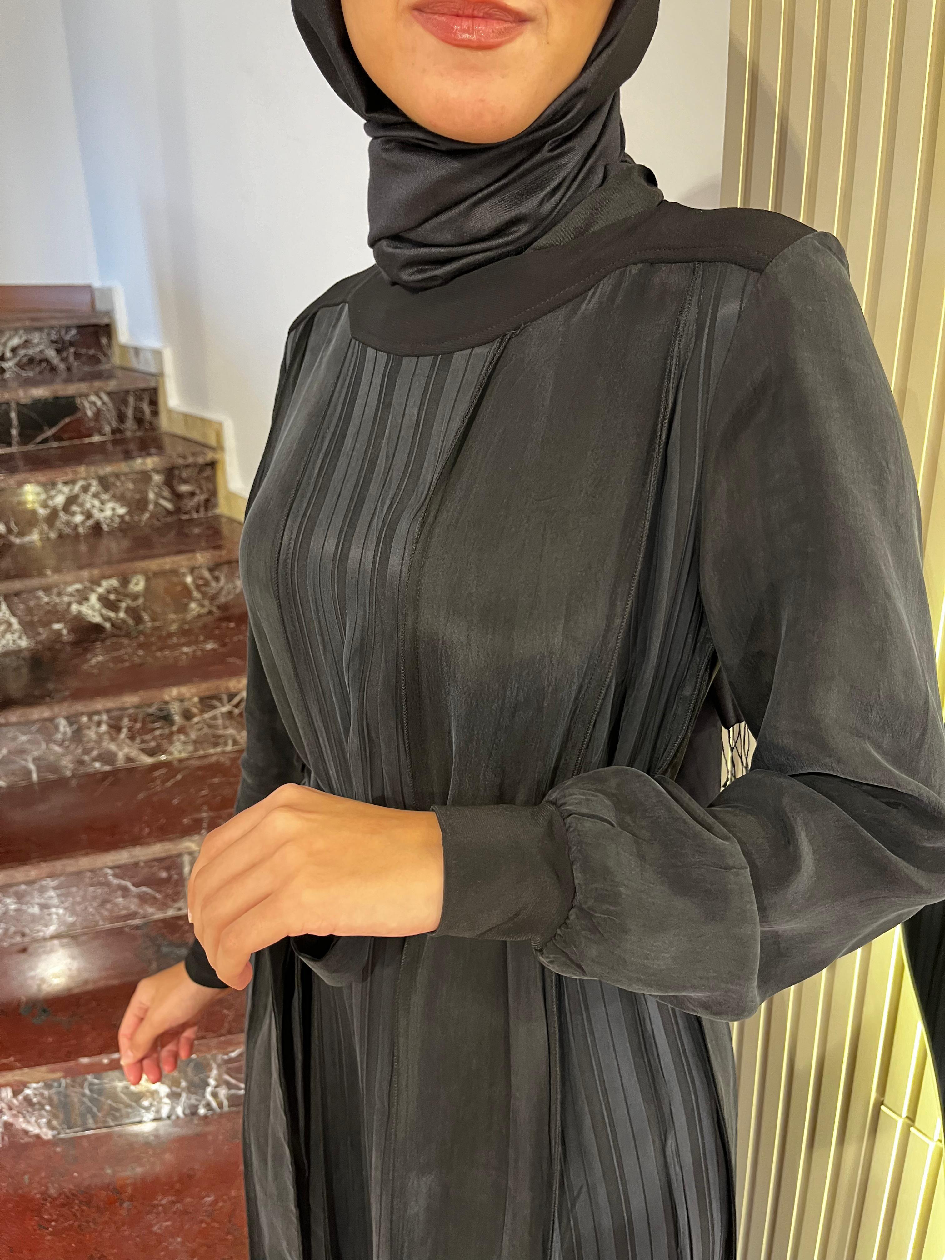 Misswhence Kendinden Çizgili Cupra Elbise Siyah 36820