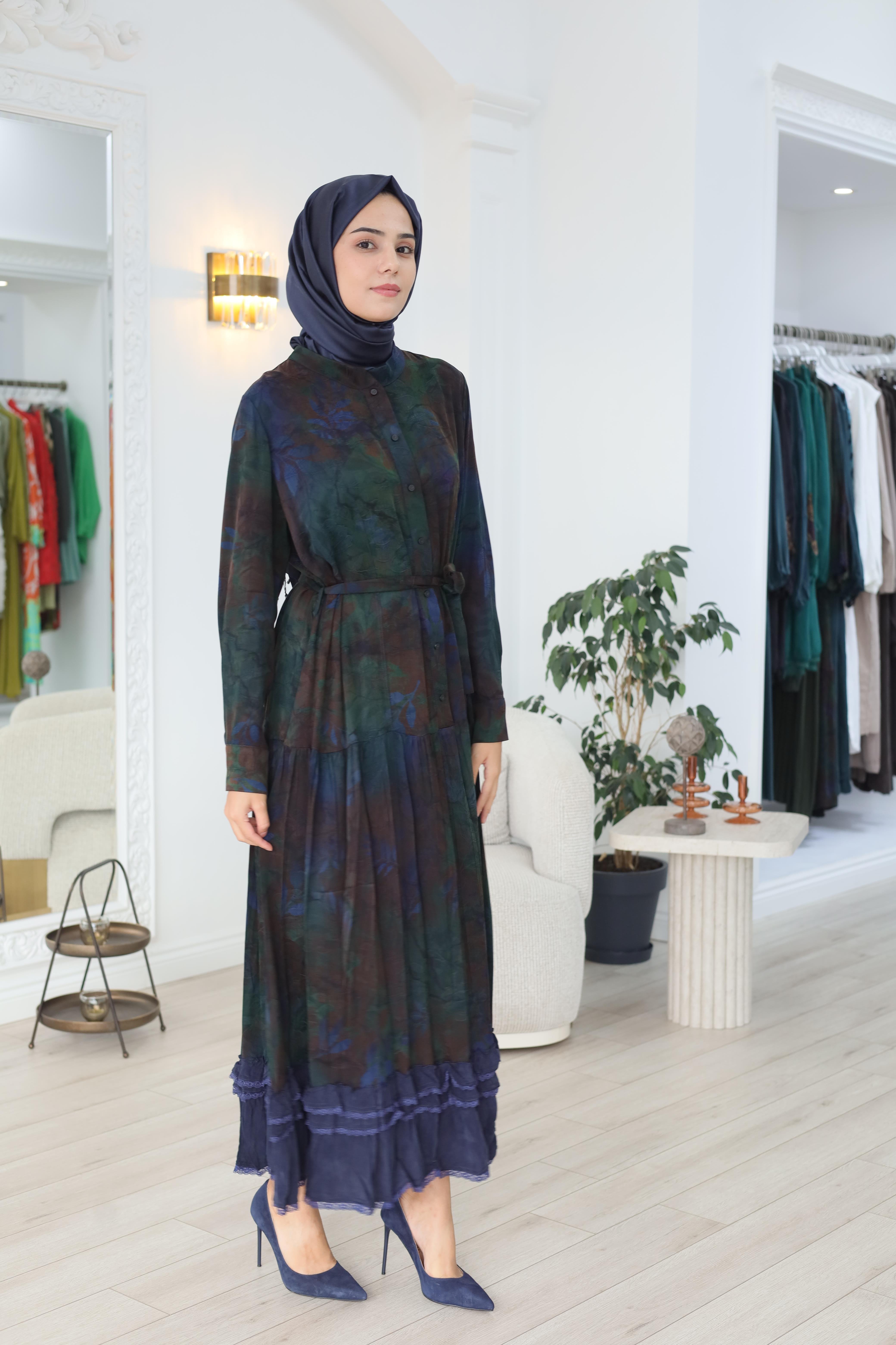 Misswhence Kendinden Desenli Elbise 38809