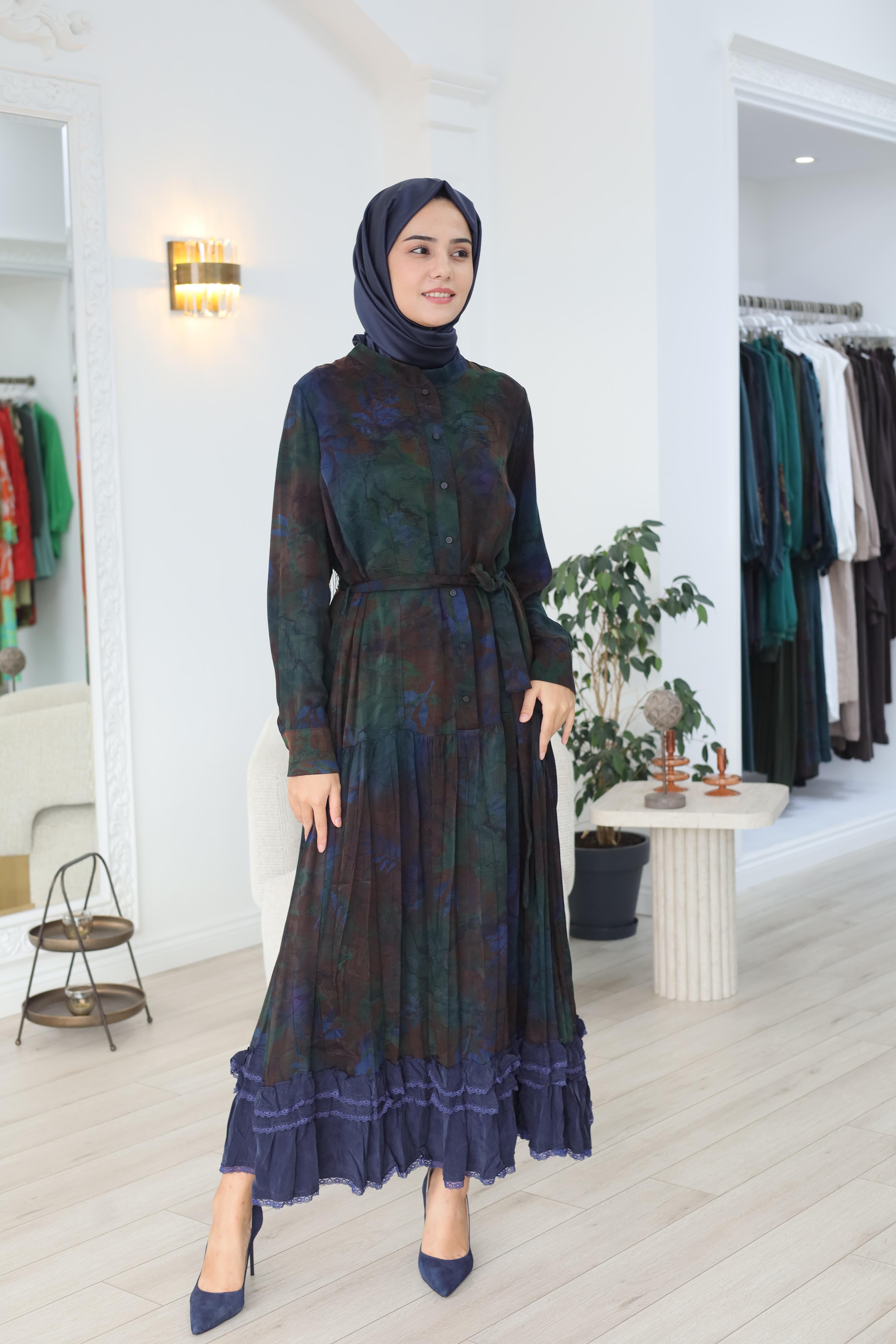 Misswhence Kendinden Desenli Elbise 38809