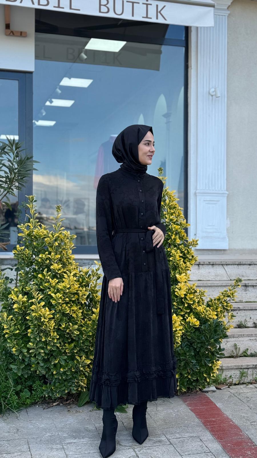Misswhence Kendinden Desenli Elbise 38809