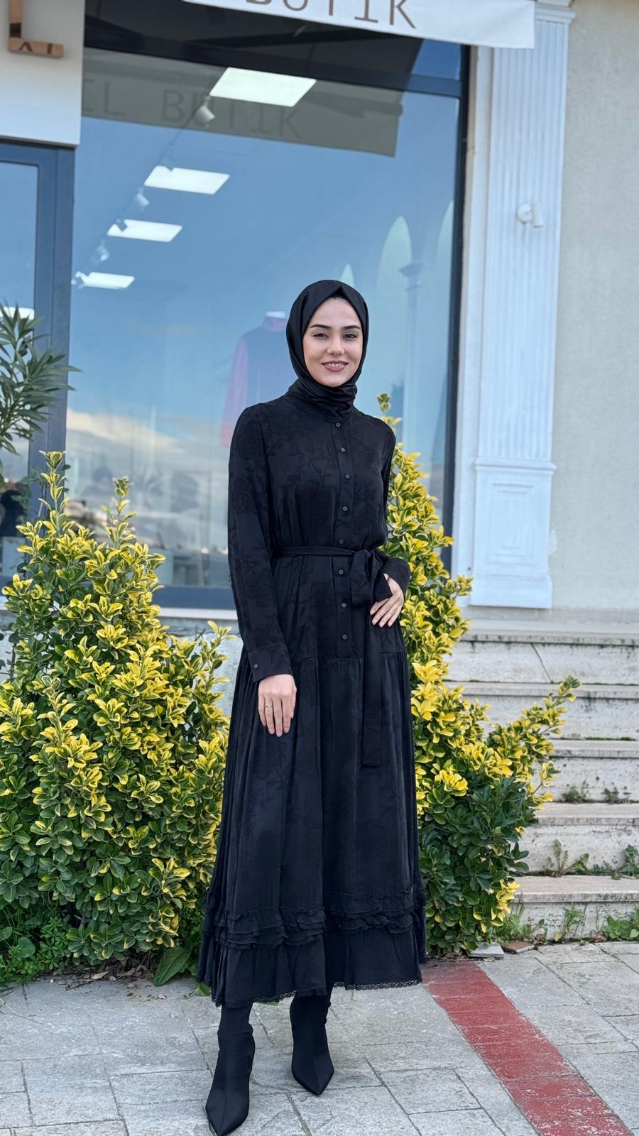Misswhence Kendinden Desenli Elbise 38809