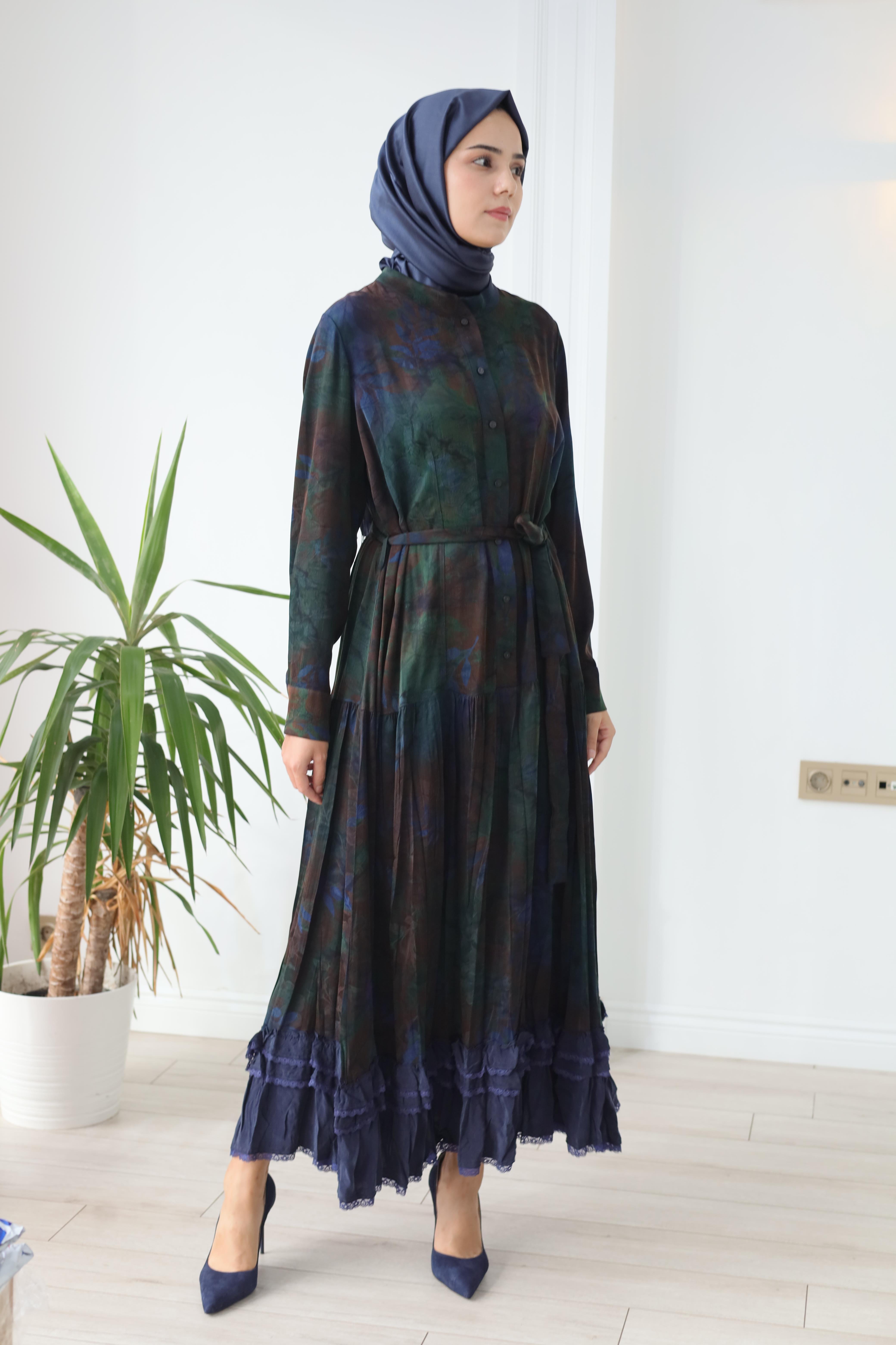 Misswhence Kendinden Desenli Elbise 38809