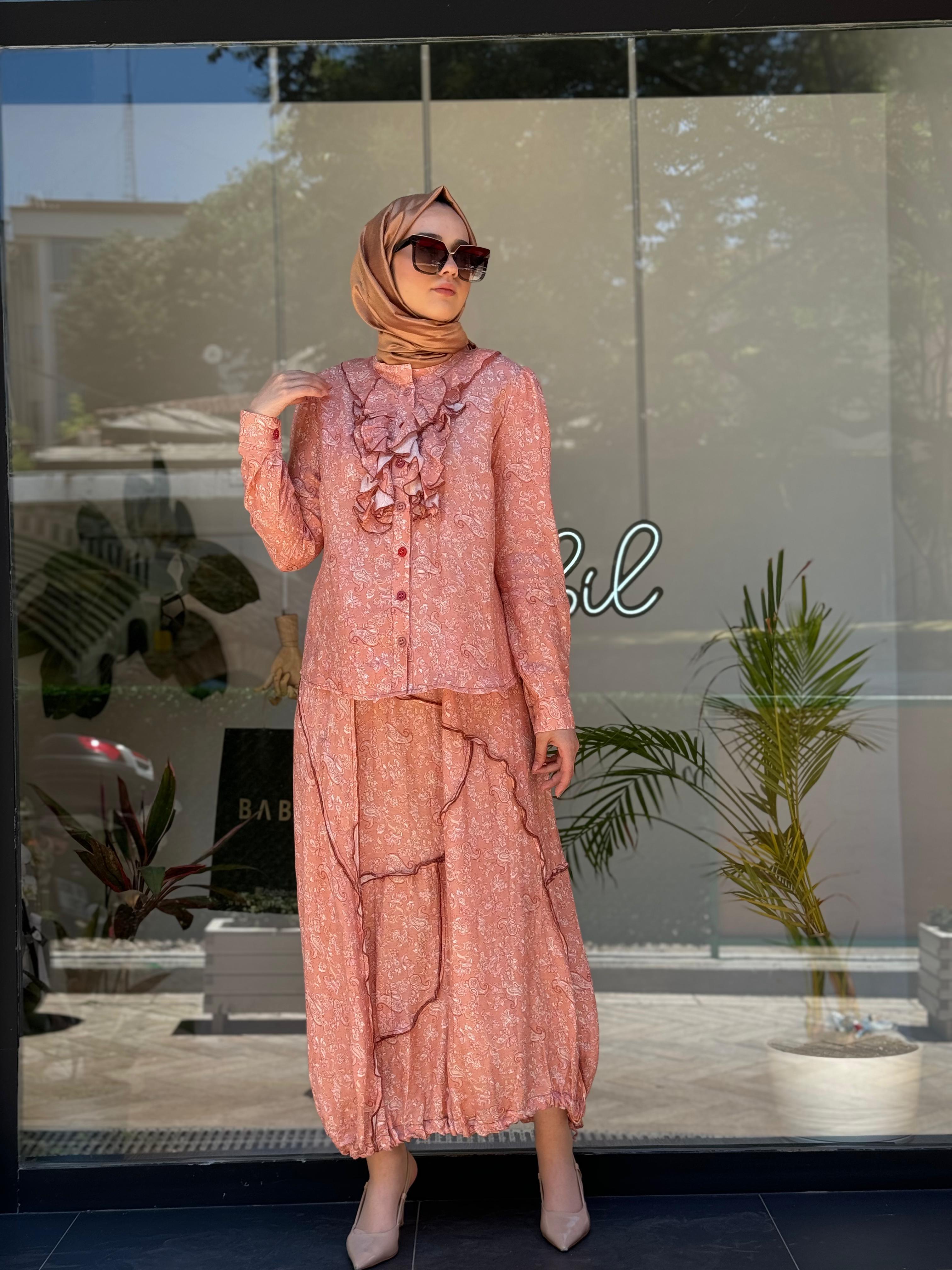 Misswhence Keten İpek Takım Pembe 35302
