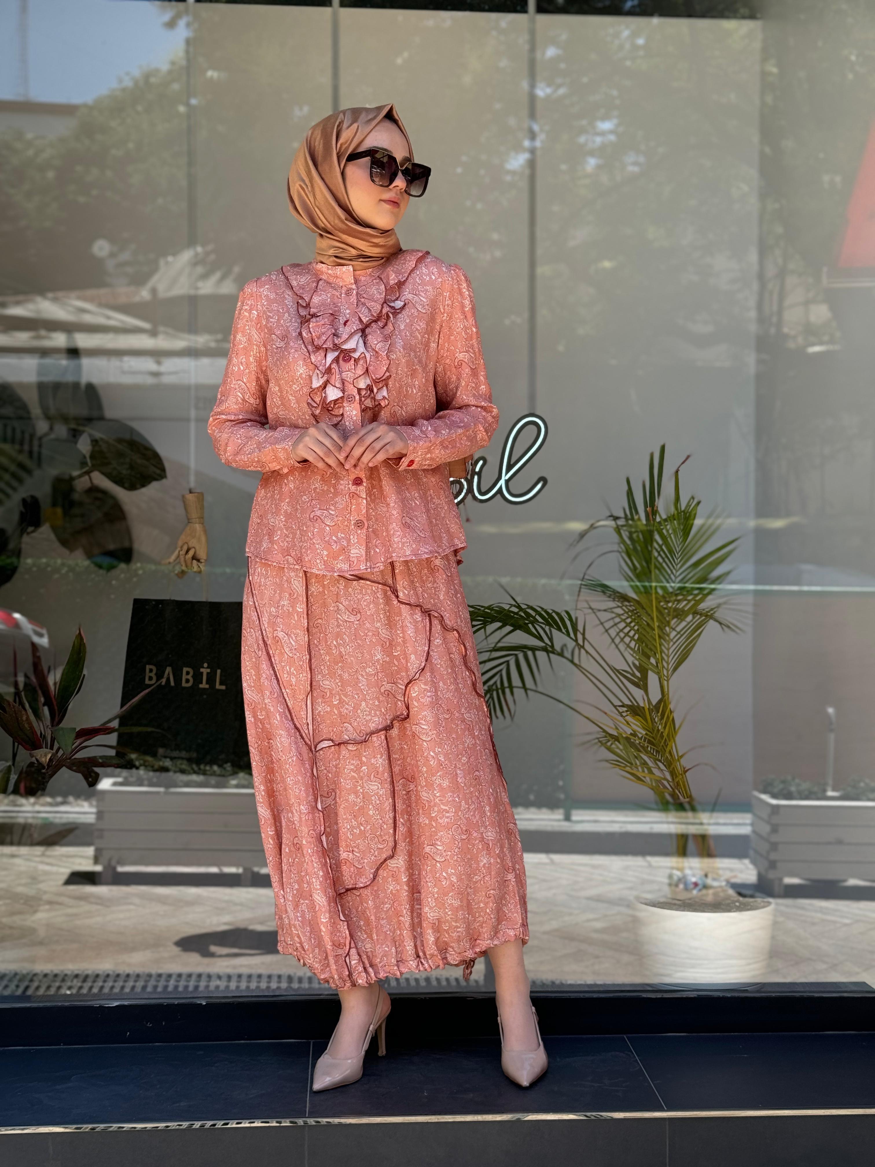 Misswhence Keten İpek Takım Pembe 35302