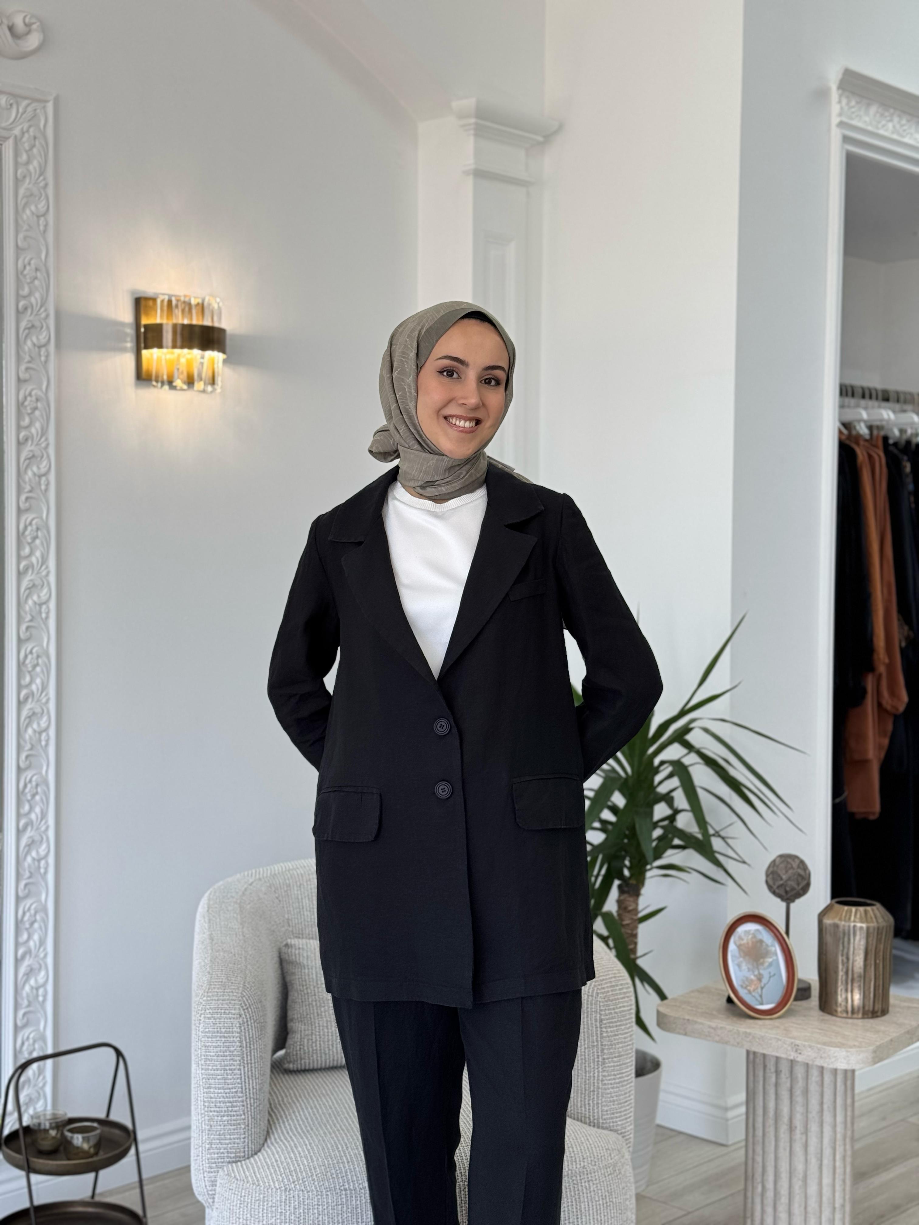 Misswhence Keten Takım Siyah 37207