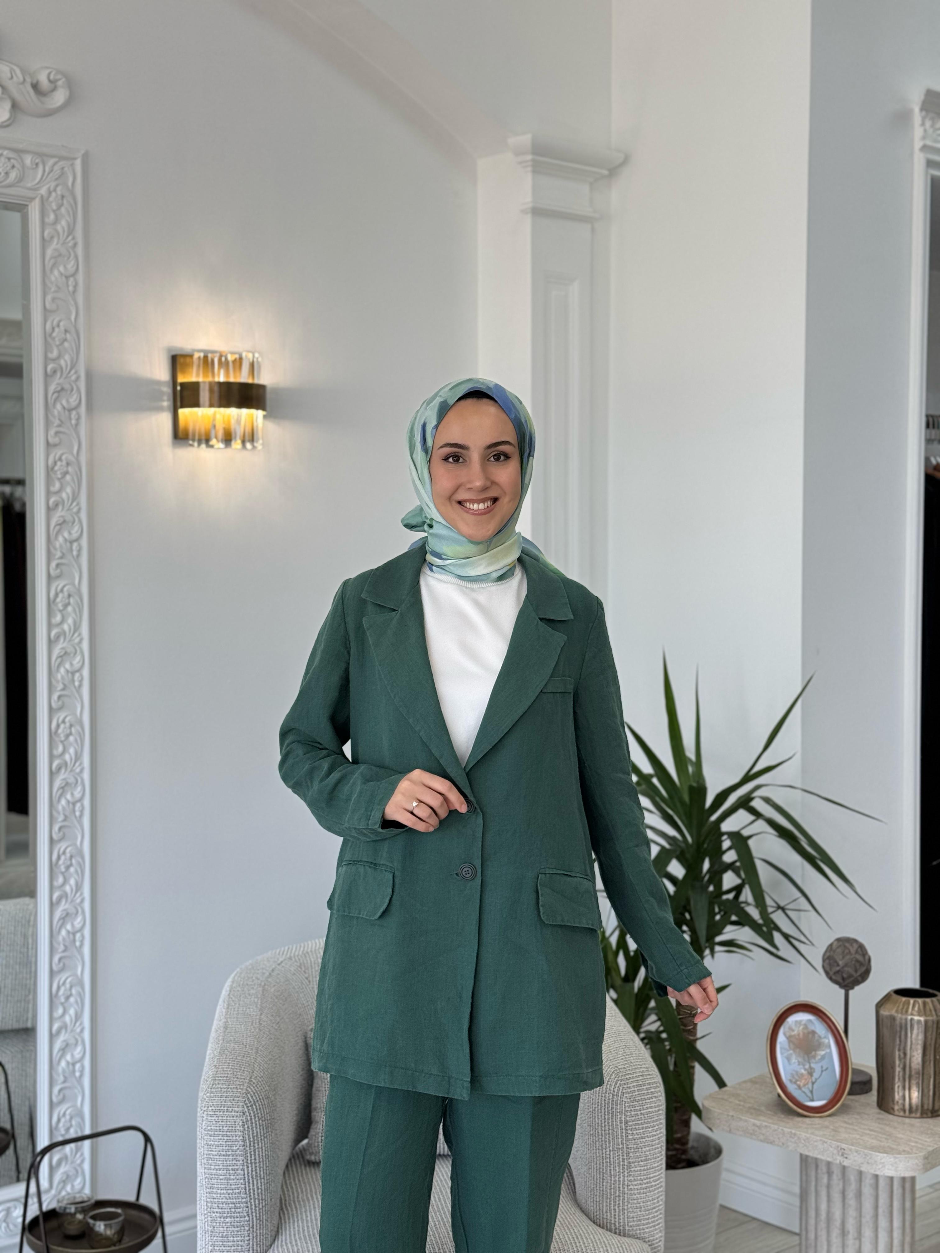 Misswhence Keten Takım Yeşil 37207