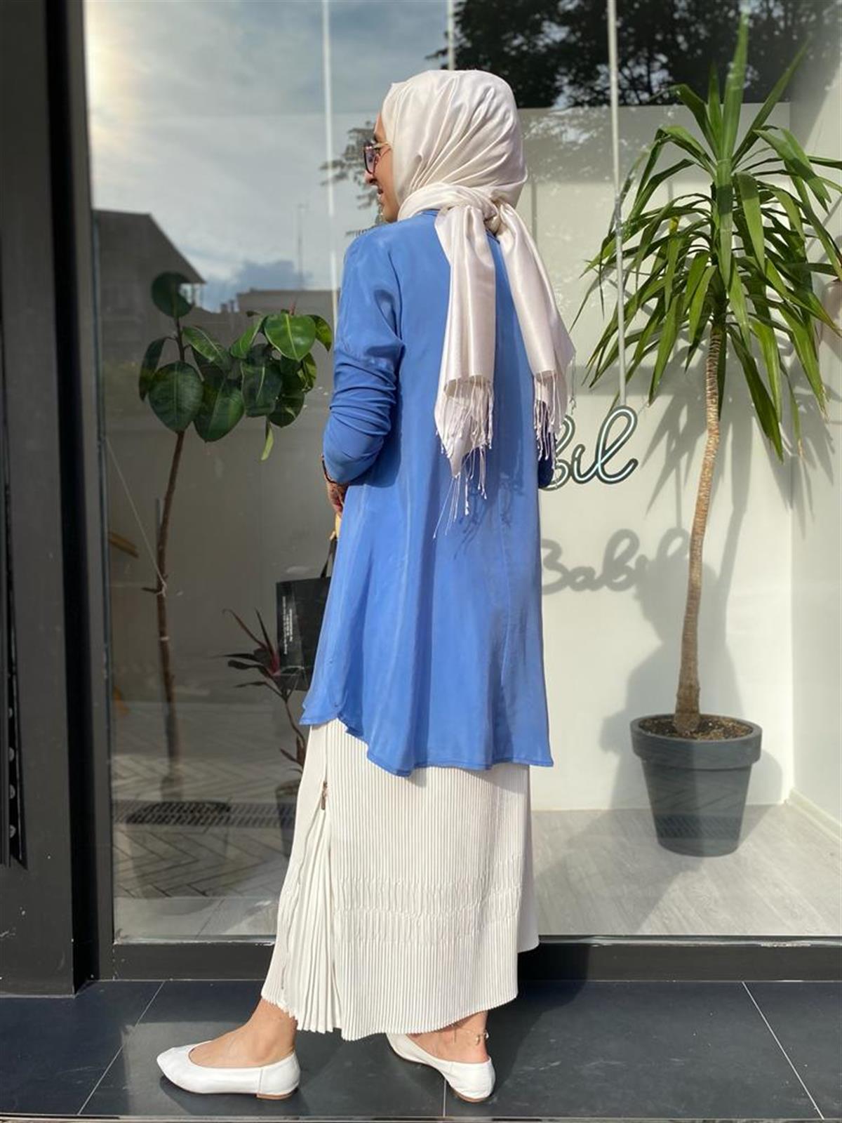 MISSWHENCE KISA İPEK MAVİ TUNİK 33012