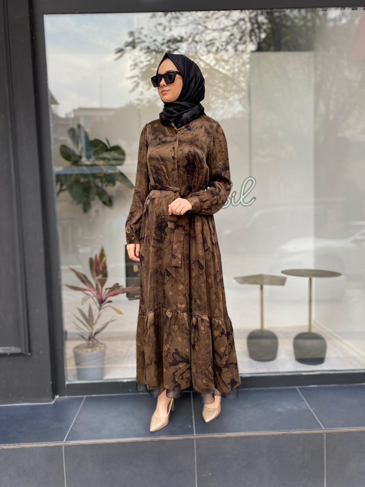 Misswhence Kol Manşetli İpek Elbise Orijinal Yeşil 34821