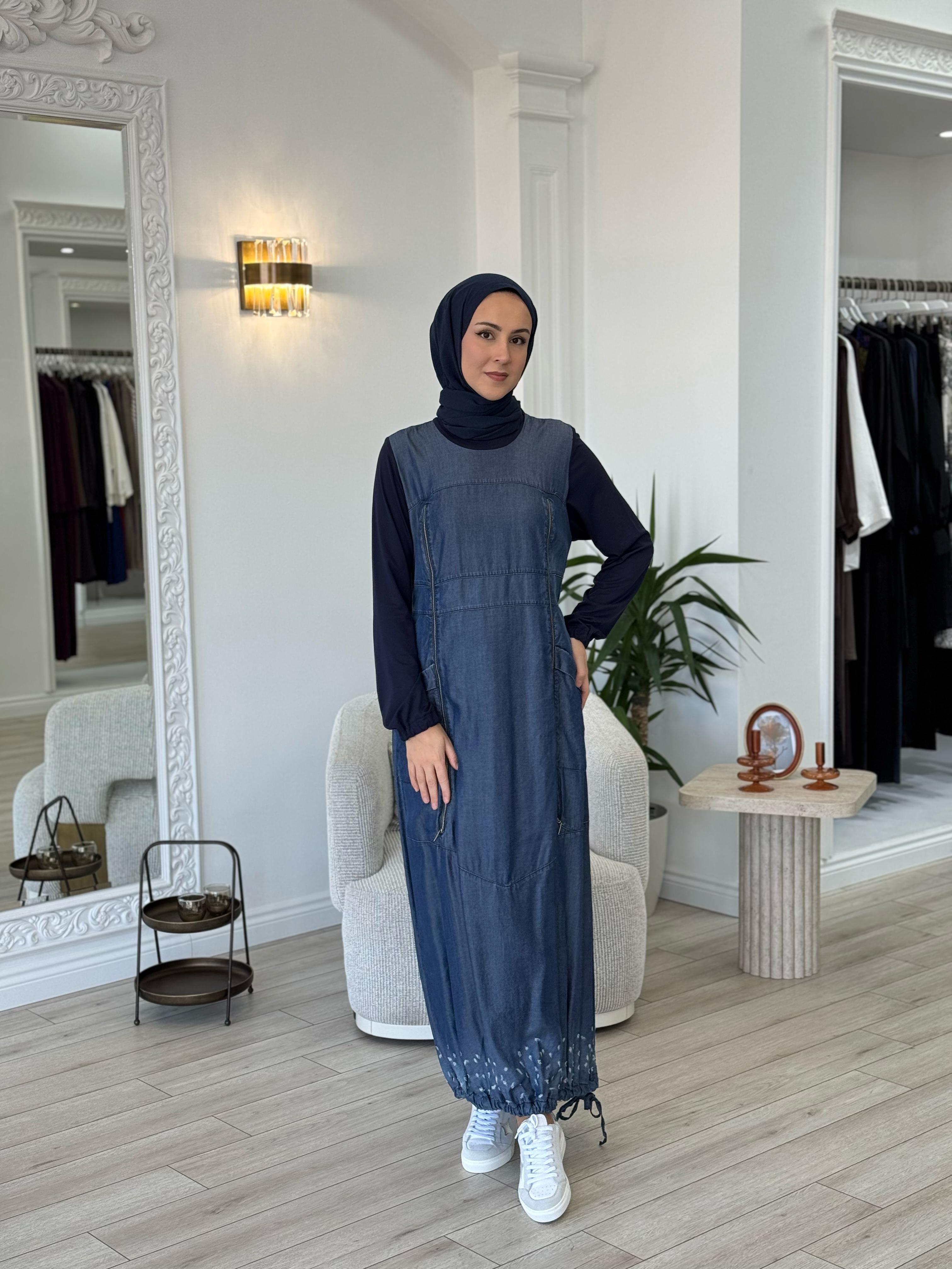 Misswhence Kot Elbise Lacivert 35807