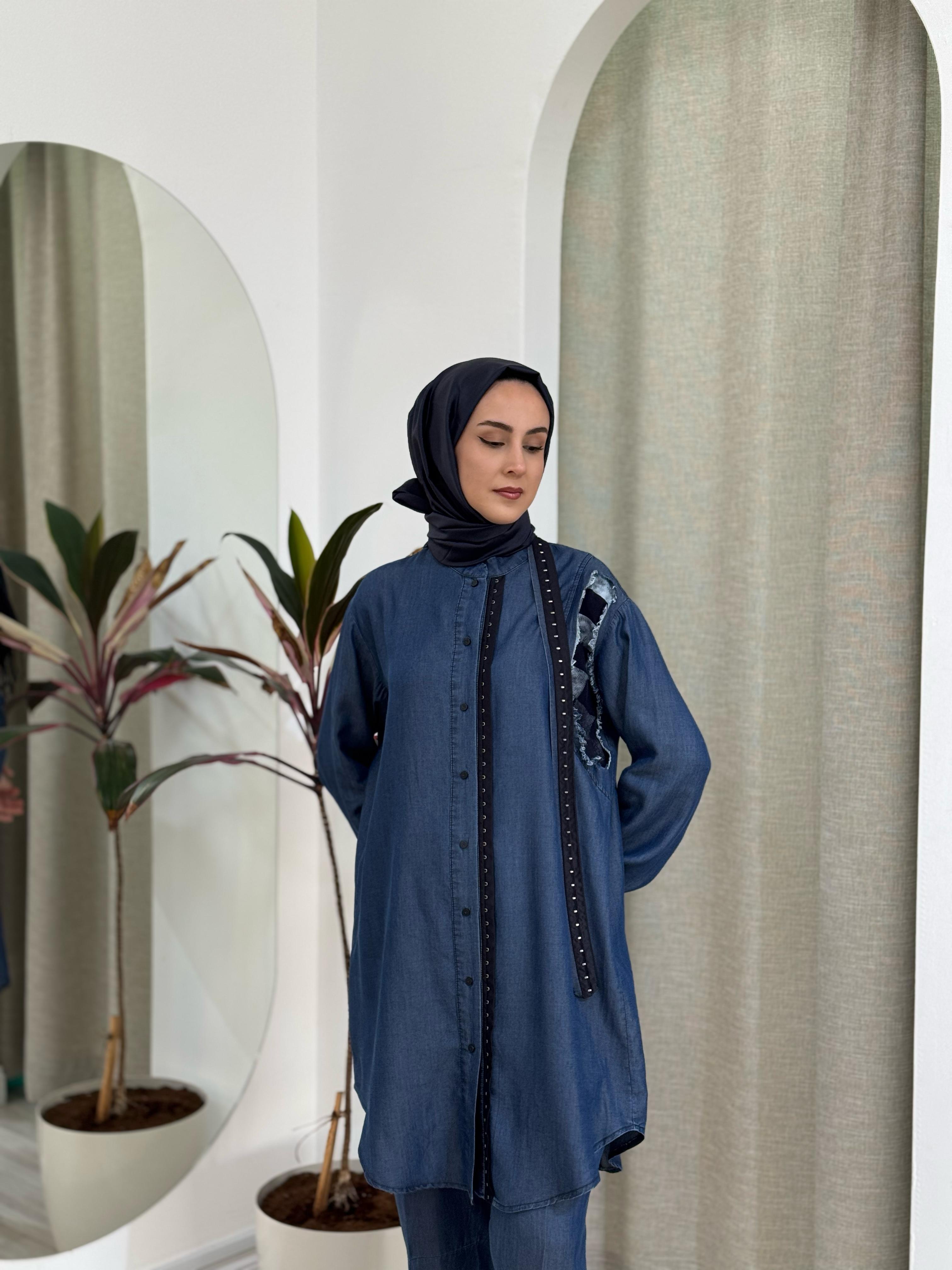 Misswhence Kot Gömlek Takım Lacivert 37307