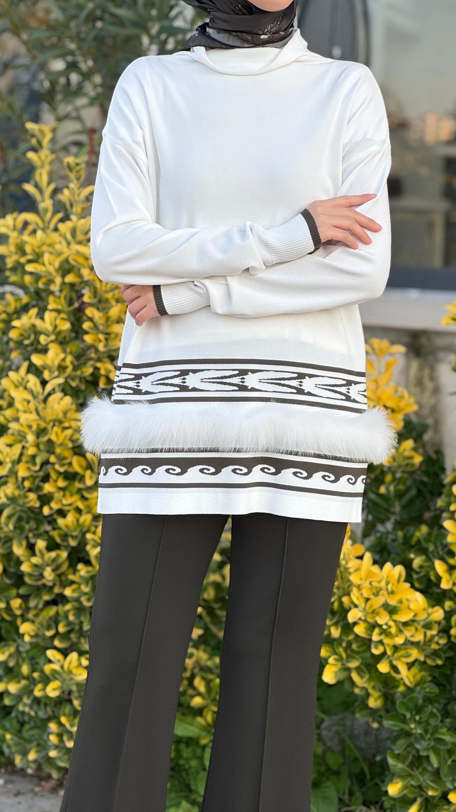 Misswhence Kürk Detaylı Triko Tunik miss 264